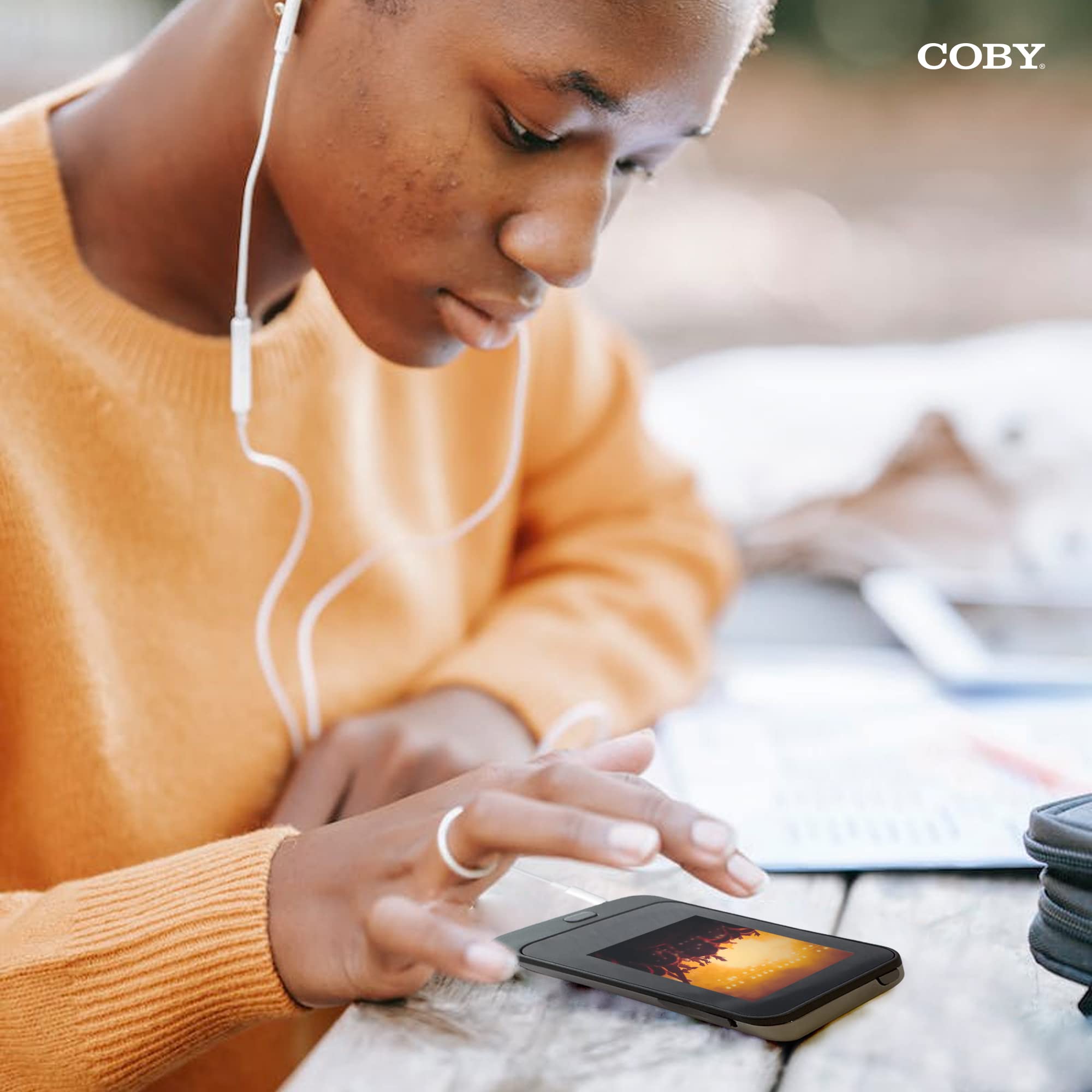 Coby MP823-4GBLK 4GB Portable MP3 Player with 2-Inch Screen, FM Radio, and 8GB Expandable Memory - Black | Perfect for Running, Gym Workouts, and Travel Entertainment