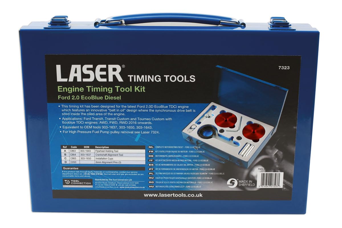 Laser 7323 Engine Timing Kit for Ford 2.0L EcoBlue Diesel - Complete Timing Belt & Component Set - Perfect for Engine Repair & Maintenance