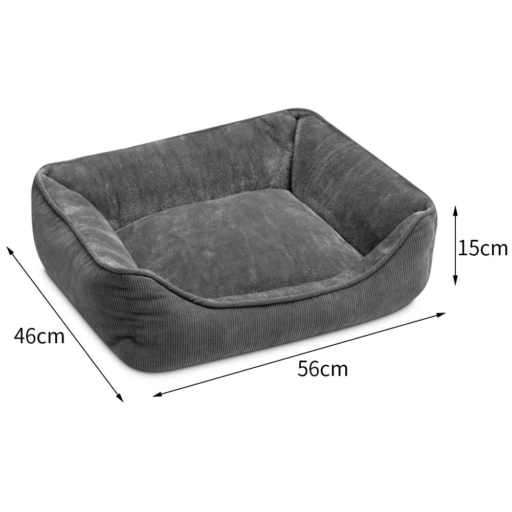 Hollypet Soft Breathable Cat Bed & Small Dog Bed - Cozy Pet Sleeping Cushion for Cats & Puppies, Dark Grey (55 x 45 x 15cm) - Perfect for Indoor Lounging, Crate Training & Nap Time Comfort