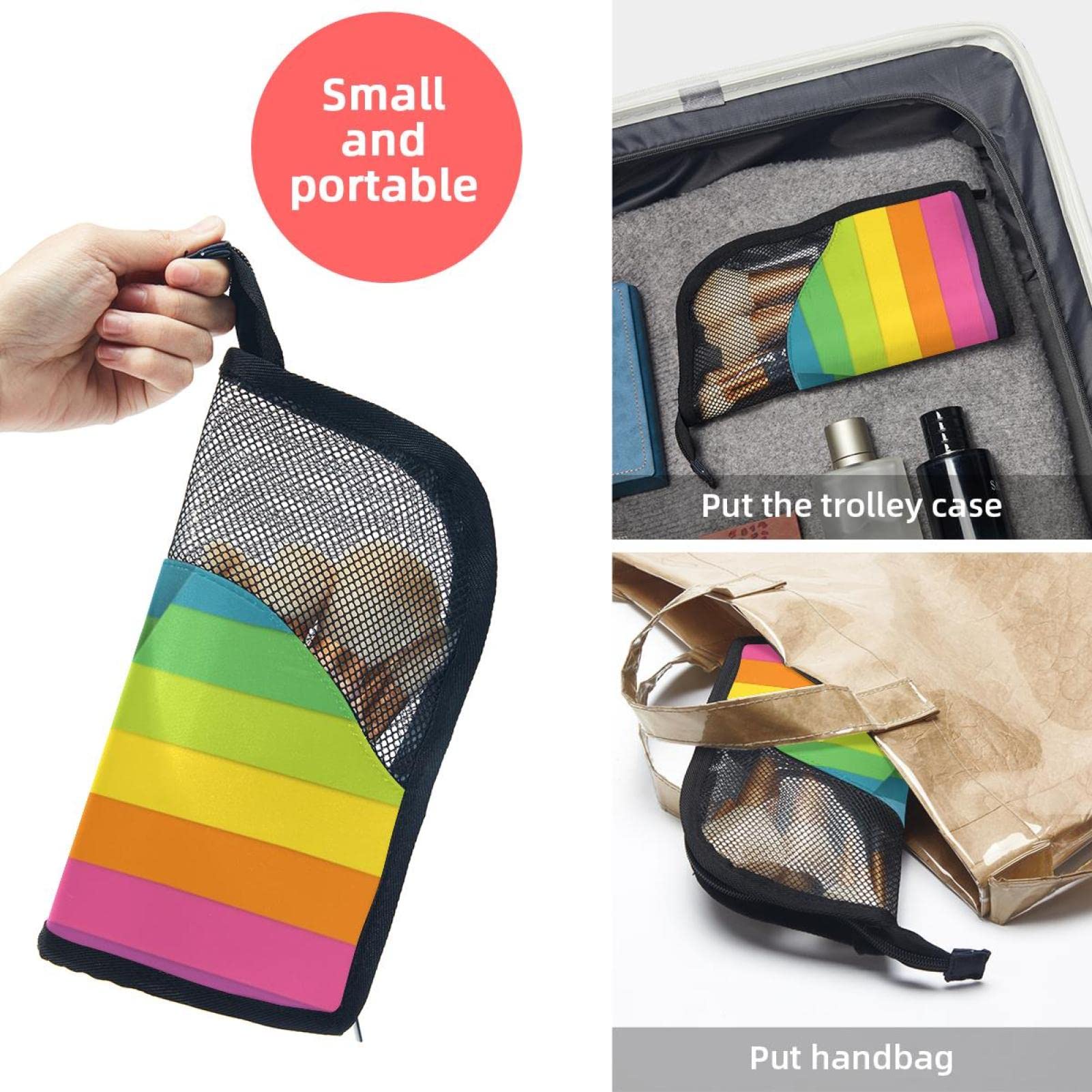 12-Piece Makeup Brush Organizer Bag with Portable Holder Case - Modern Rainbow Stripe Design for Travel & Home Storage | Perfect Cosmetic Brush Set for Makeup Artists & Beauty Enthusiasts