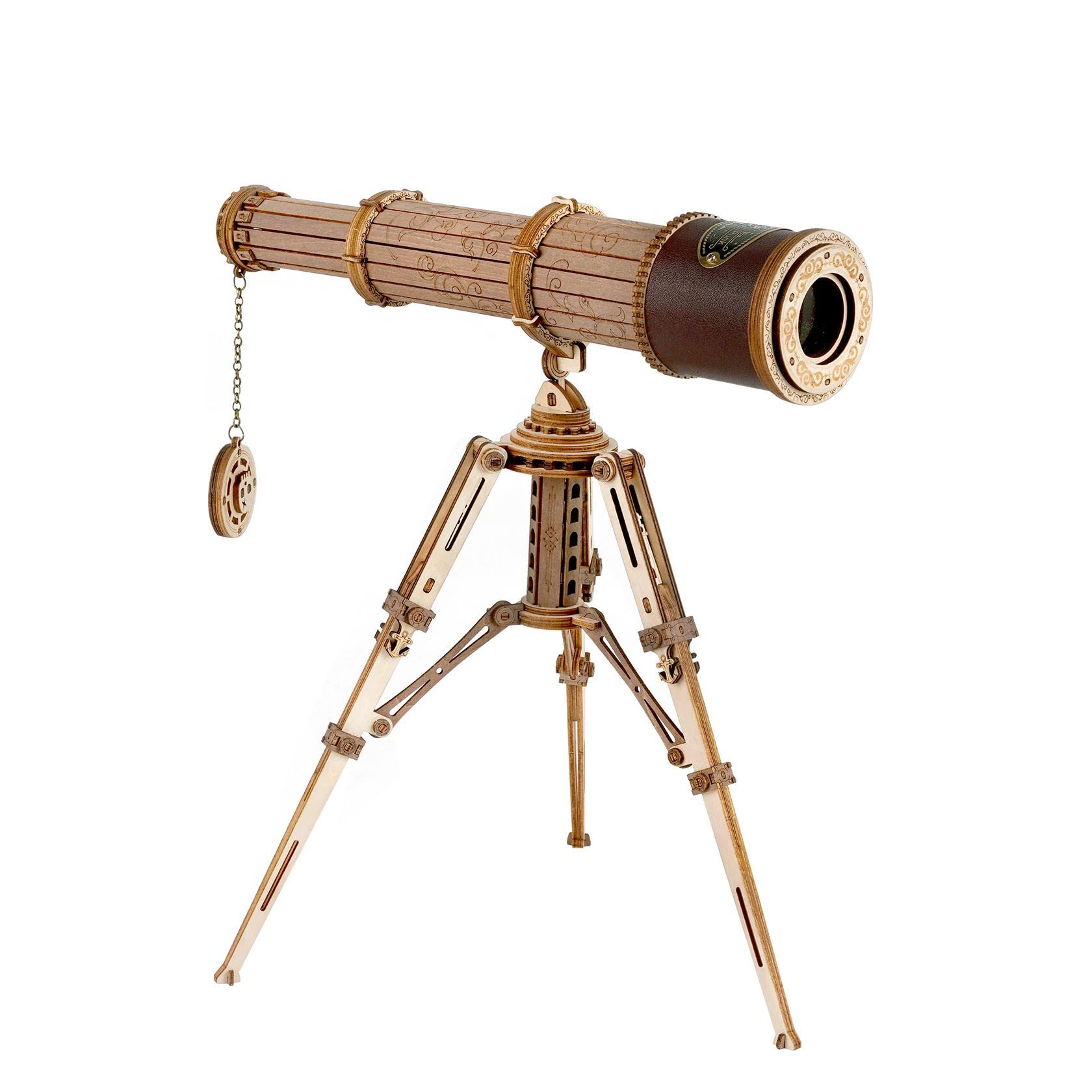 DIY 314pcs Wooden Telescope Model Kit - Educational Toy for Adults & Kids - Stargazing & Outdoor Exploration
