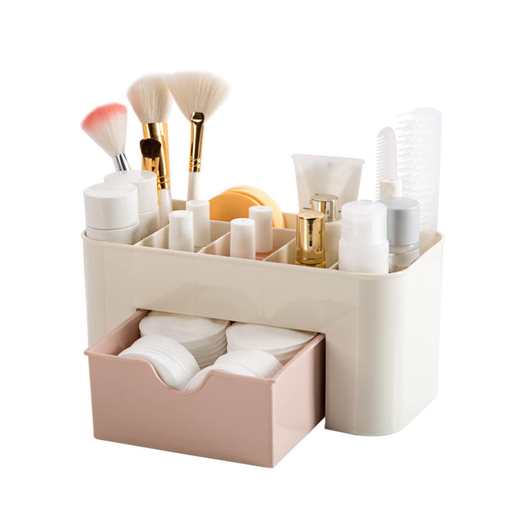 Stackable Makeup Organizer with Drawers - Pink Cosmetic Storage for Vanity Table, Bathroom Countertop & Office Desk - Perfect for Organizing Makeup, Jewelry, Pens & More