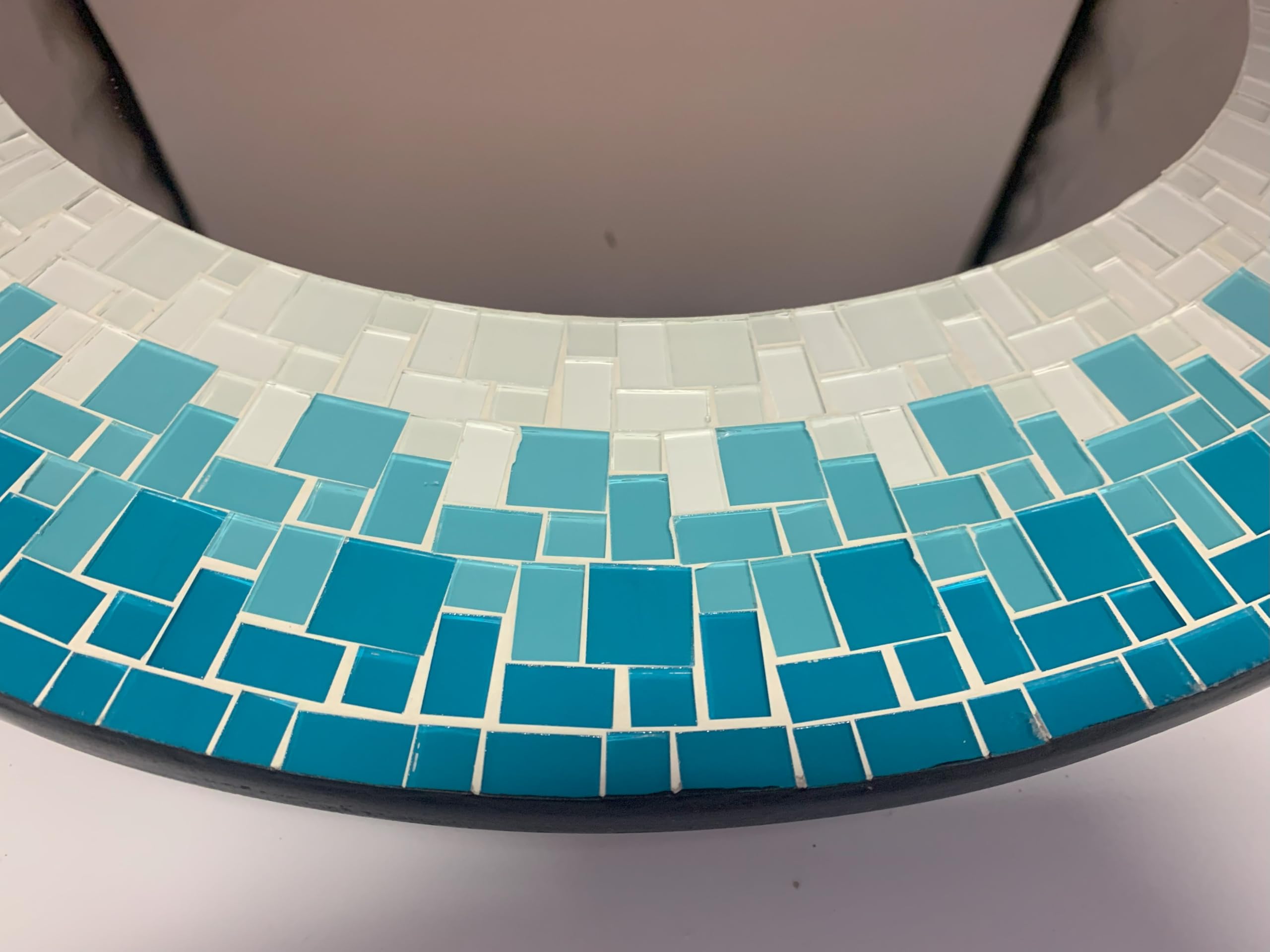 Handcrafted Sea-Blue Turquoise White Mosaic Wall Mirror - 24