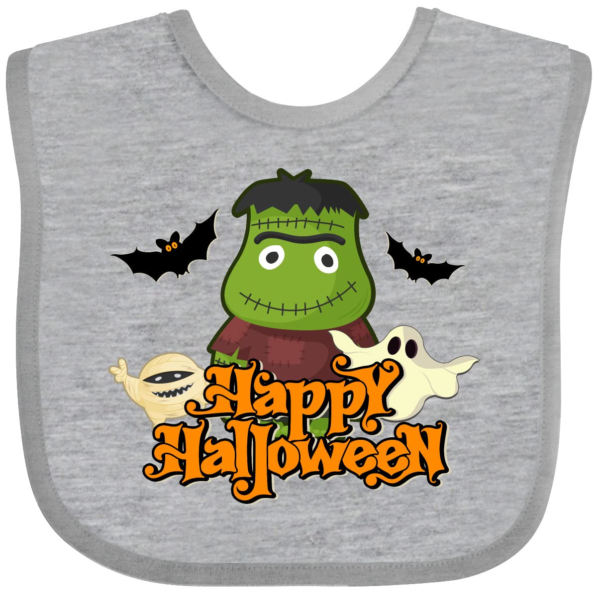 Inktastic Halloween Monster Baby Bib - Cute & Soft Drool Bib for Infants & Toddlers - Perfect for Halloween Costumes, Parties & Everyday Use