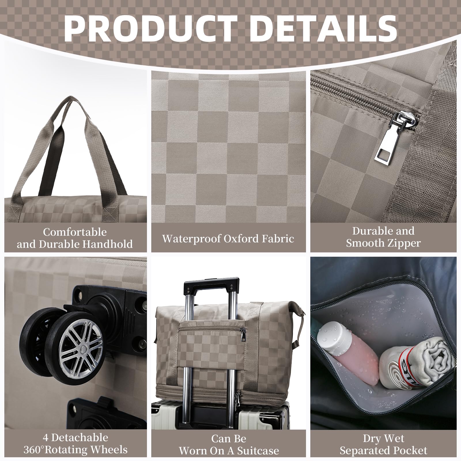Expandable Rolling Duffle Bag with Wheels & Shoe Compartment - Travel & Weekender for Men & Women