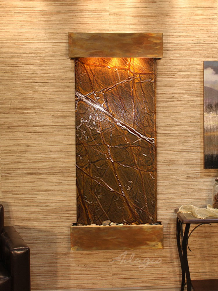 Adagio Inspiration Falls Square Rustic Copper Brown Marble Wall Tile - 12x12 Inch Natural Stone Mosaic for Kitchen Backsplash, Bathroom Shower, and Fireplace Accent Wall (IFS1006)