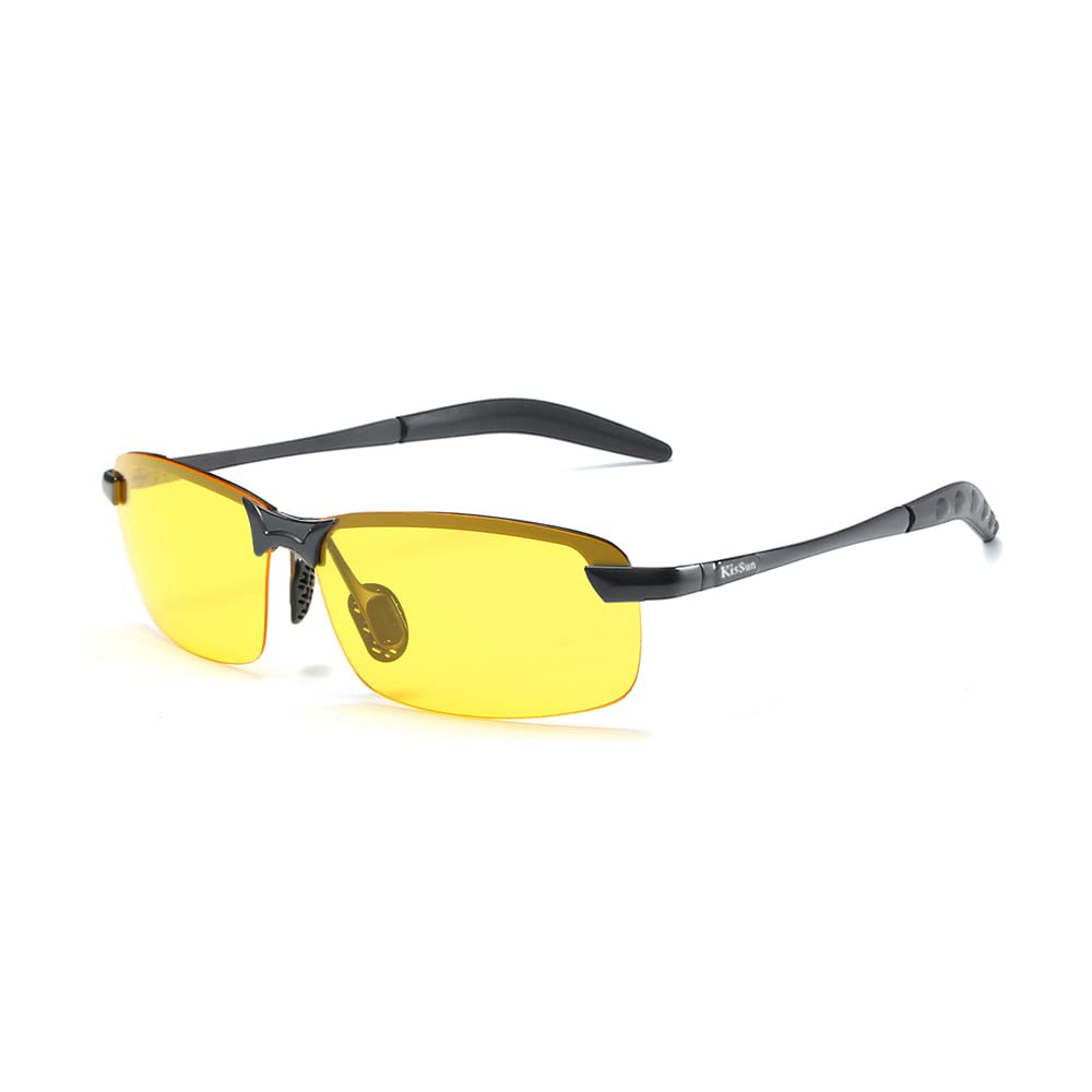 Polarized Night Driving Glasses for Men & Women - Anti Glare Sports Eyewear with Night Vision for Fishing, Running, Cycling & Outdoor Activities - Perfect for Low Light Conditions & Road Safety