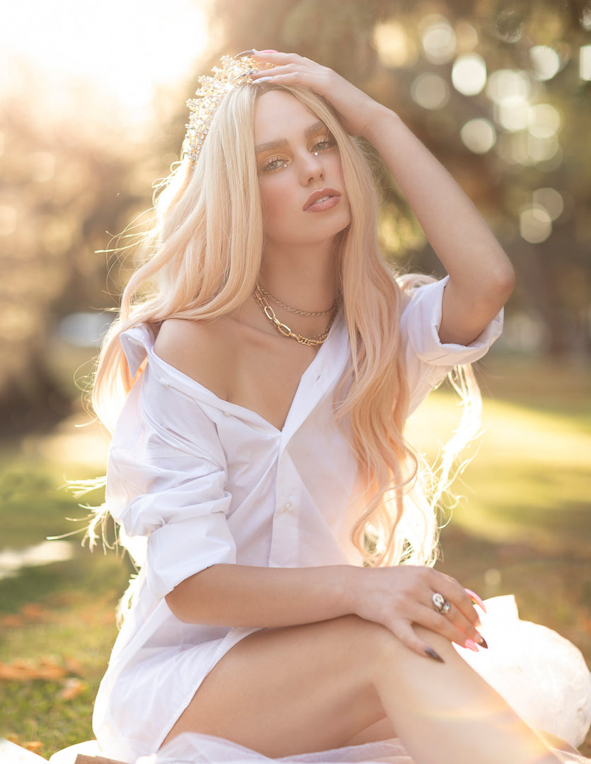 Elegant Ivory European Tiara for Weddings, Prom & Special Occasions | Vintage-Inspired Bridal Crown