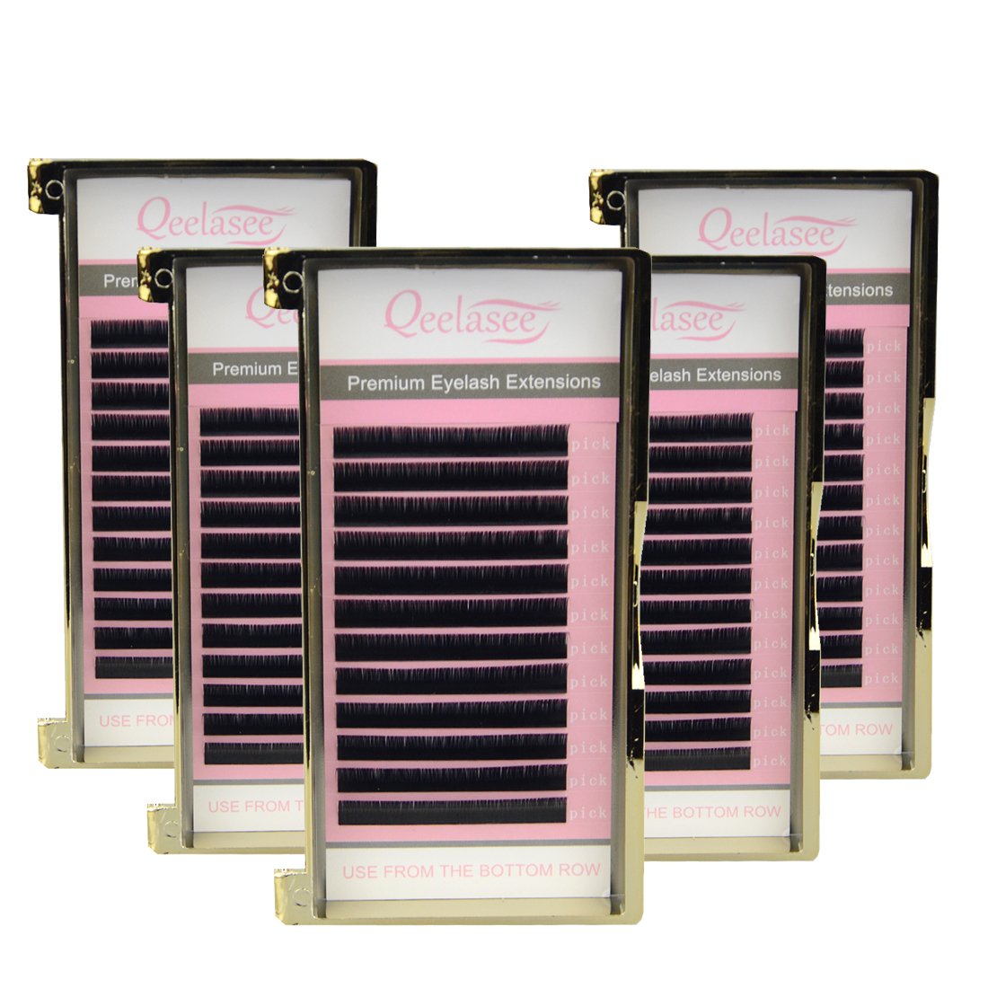 5 Trays Alluring Camellia Mix Length 3D Lashes - 0.07mm Thickness Individual Mink Eyelash Extensions by Qeelasee | Perfect for Daily Wear, Special Occasions & Professional Makeup Artists