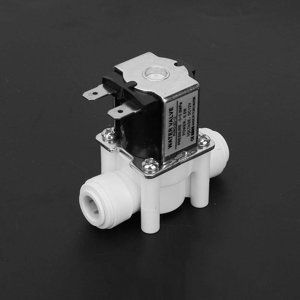 Oumefar 1/4 Inch DC 12V Water Electric Solenoid Valve - Normally Closed Magnetic Purifier Valve with Copper Core & Quick Connect Flow Switch for Water Control - Ideal for Home Water Purification, Irrigation Systems & Industrial Fluid Control