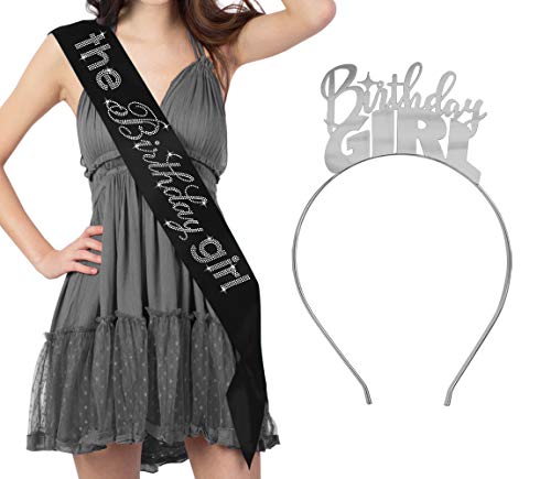 Set - Black Sash/Silver Headband