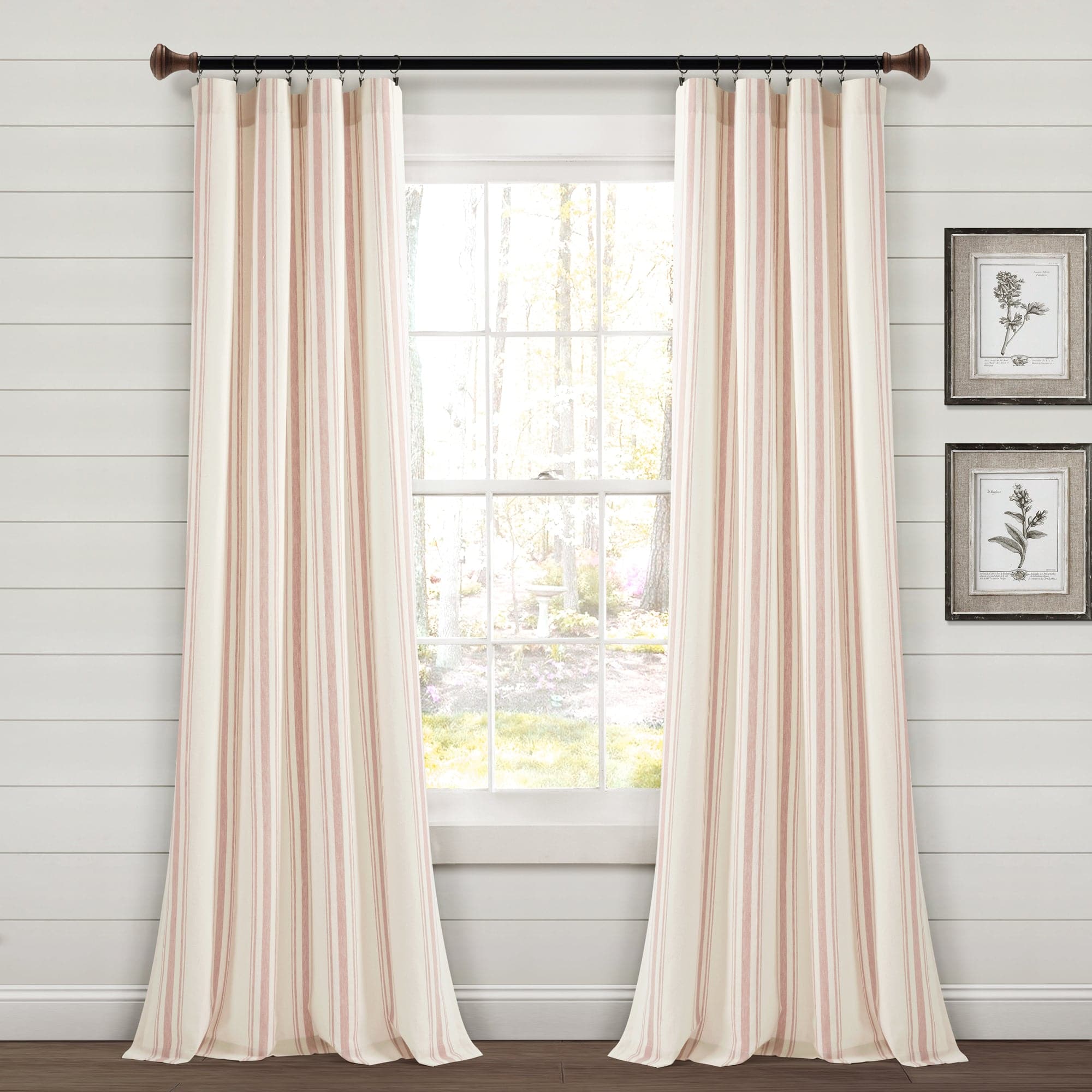 Farmhouse Stripe Yarn-Dyed Recycled Cotton Blend Window Curtain Panel Set - Blackout Thermal Insulated Drapes for Living Room, Bedroom & Nursery (2 Panels, 52x84 Inch) - Perfect for Rustic, Modern & Farmhouse Home Decor