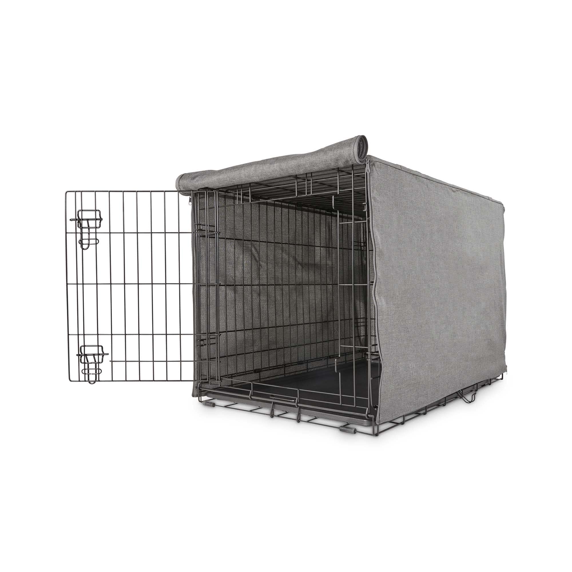 EveryYay Happy Place Grey Blackout Dog Crate Cover 37