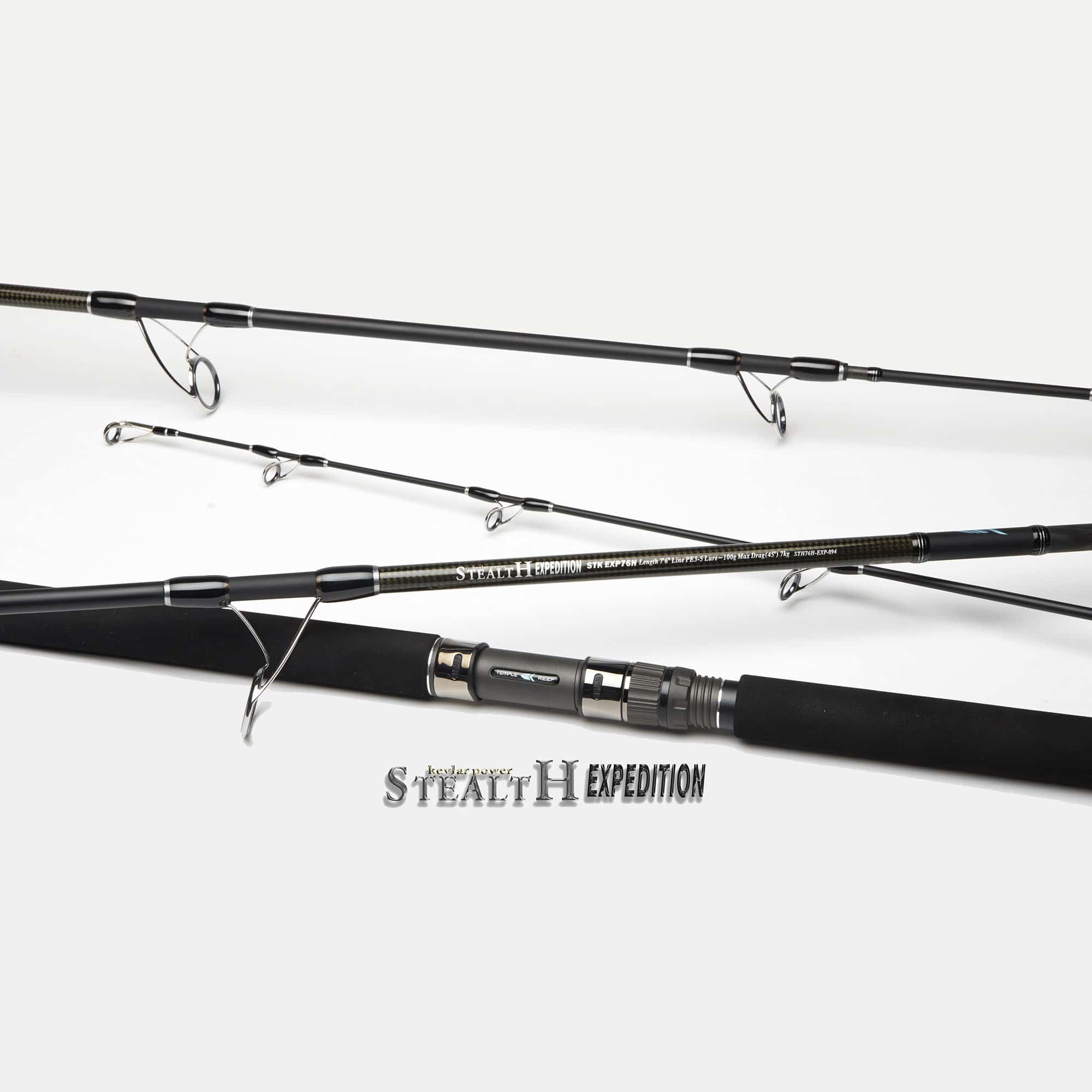 Temple Reef Stealth Expedition Travel Fishing Rods - Lightweight & Portable for Saltwater & Freshwater Fishing Adventures
