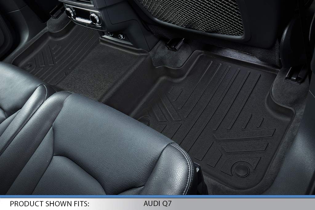 MAXLINER Custom Fit All-Weather Floor Mats for 2017-2022 Audi Q7 & 2019-2022 Audi Q8 | 2 Row Premium Car Floor Liners Set in Black | Perfect for Daily Commute, Road Trips & Family Protection