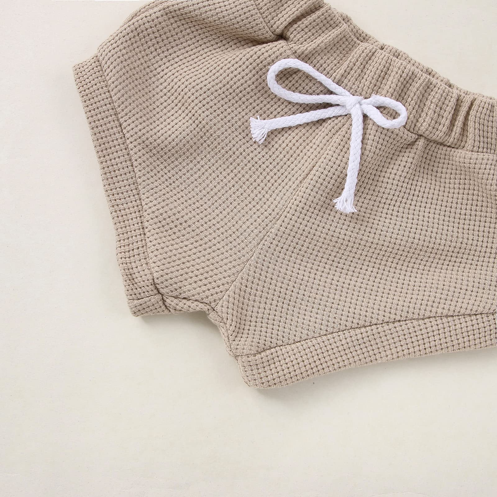 Baby Summer Outfit Sets - Soft Waffle Knit Short Sleeve T-Shirt & Shorts for Infant Boys & Girls | Perfect for Playtime, Beach & Outdoor Activities