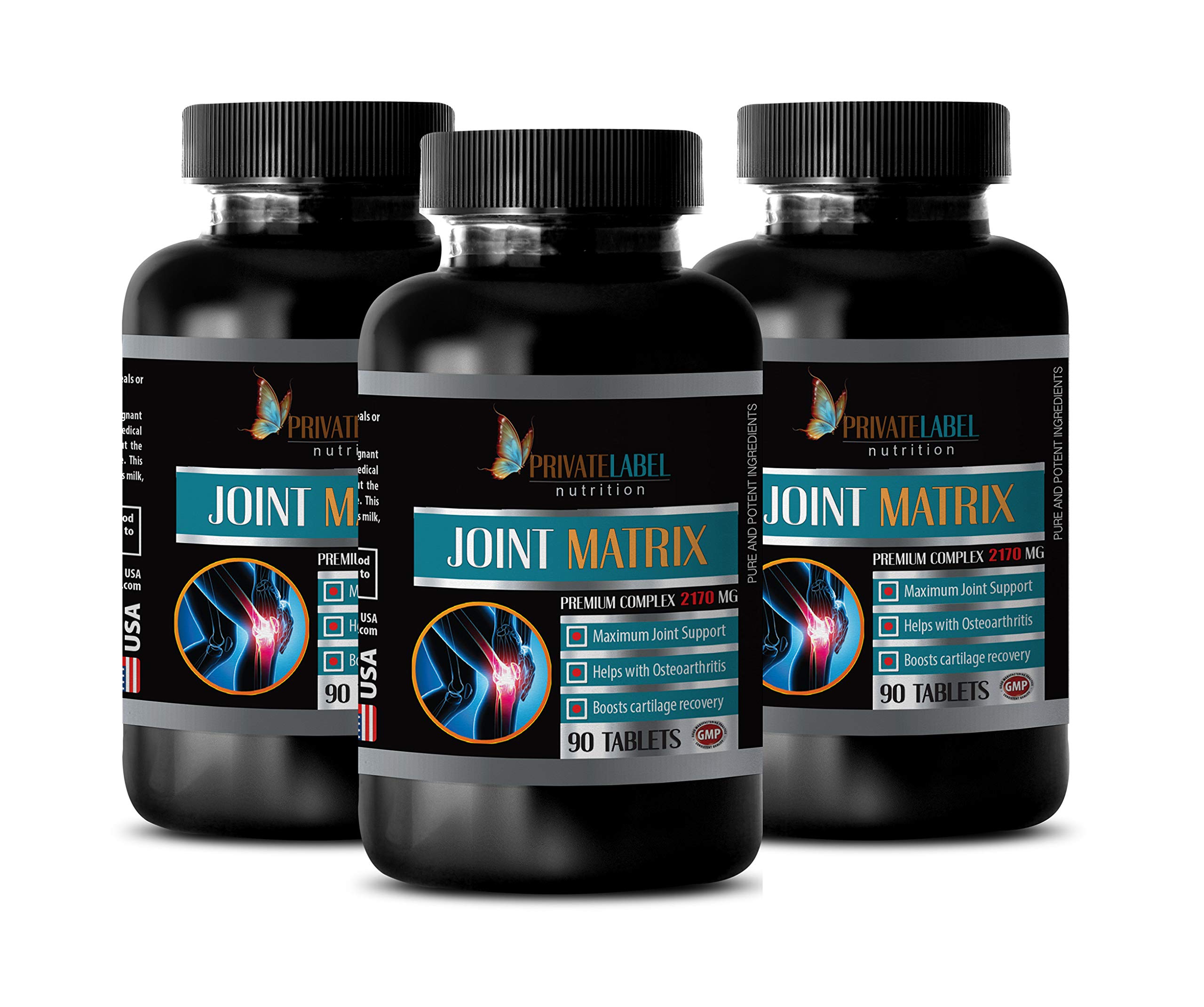 Premium Joint Support Supplement - 2170MG Joint Matrix Complex with Zinc & Copper - 270 Tablets (3 Bottles) for Arthritis Relief & Mobility Support - Ideal for Active Adults & Seniors