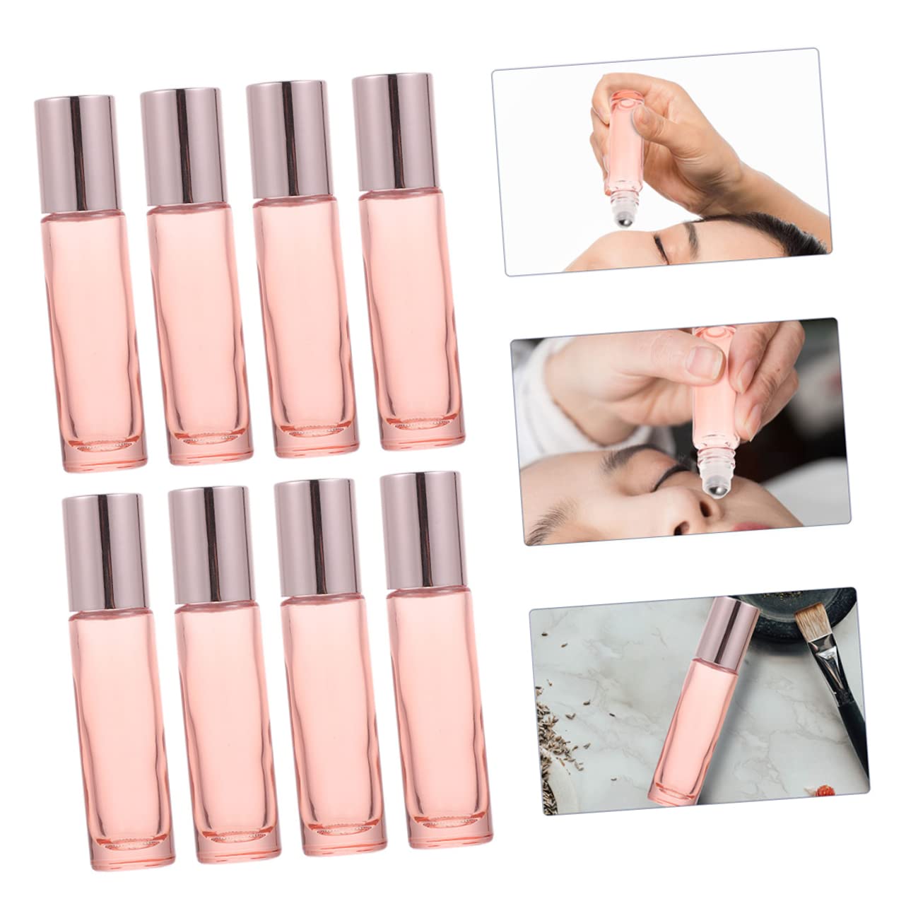 PLAFOPE 12pcs Refillable Essential Oil Roller Bottles - Empty Glass Perfume Bottles for Aromatherapy, DIY Blends & Travel | Portable Toiletry Containers for Home, Office & On-the-Go Use