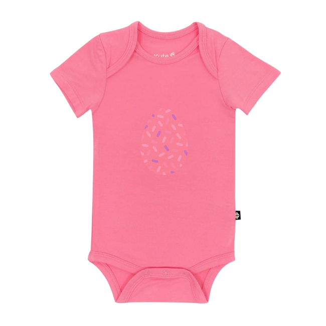 Kyte Baby Short Sleeve Bodysuit - Soft Cotton Infant Onesie in Guava Pink | Comfortable & Breathable for Playtime, Daycare & Summer Outfits