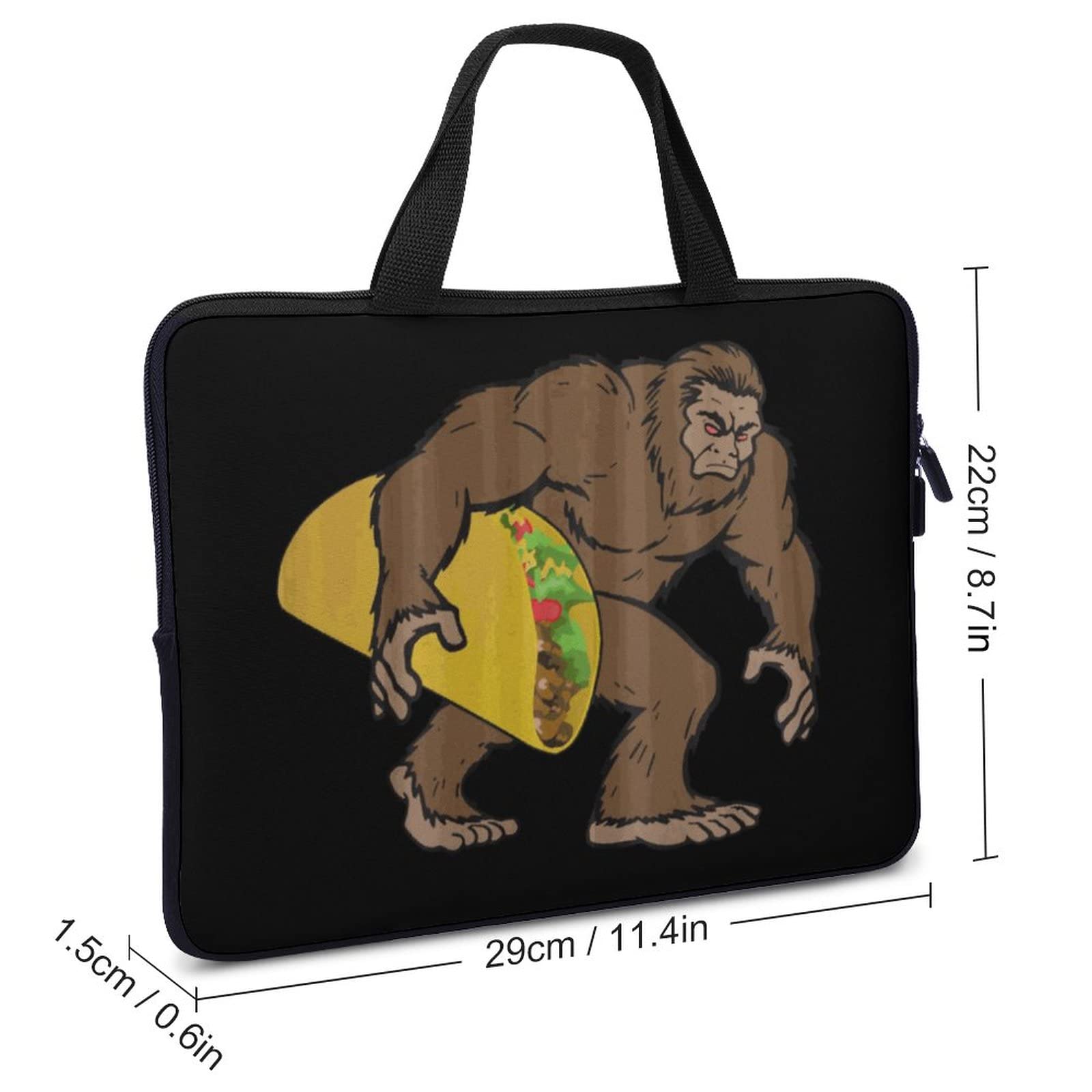 Waterproof Laptop Bag for Business & Travel - Slim Briefcase with Sasquatch Bigfoot Taco Design | Durable Computer Case for Work, Office & Commuting