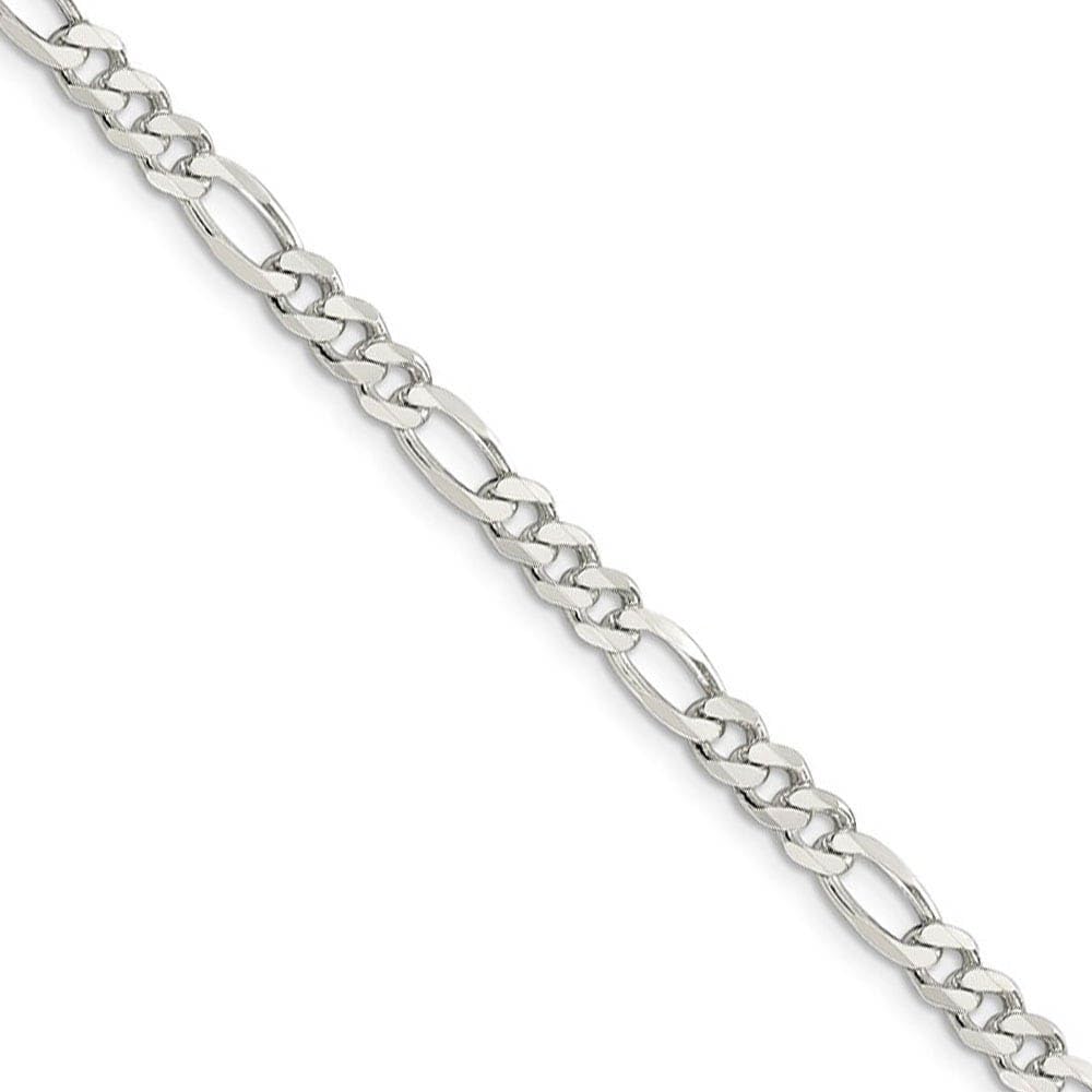 4.5mm Sterling Silver Figaro Chain Necklace - Elegant & Durable for Daily Wear