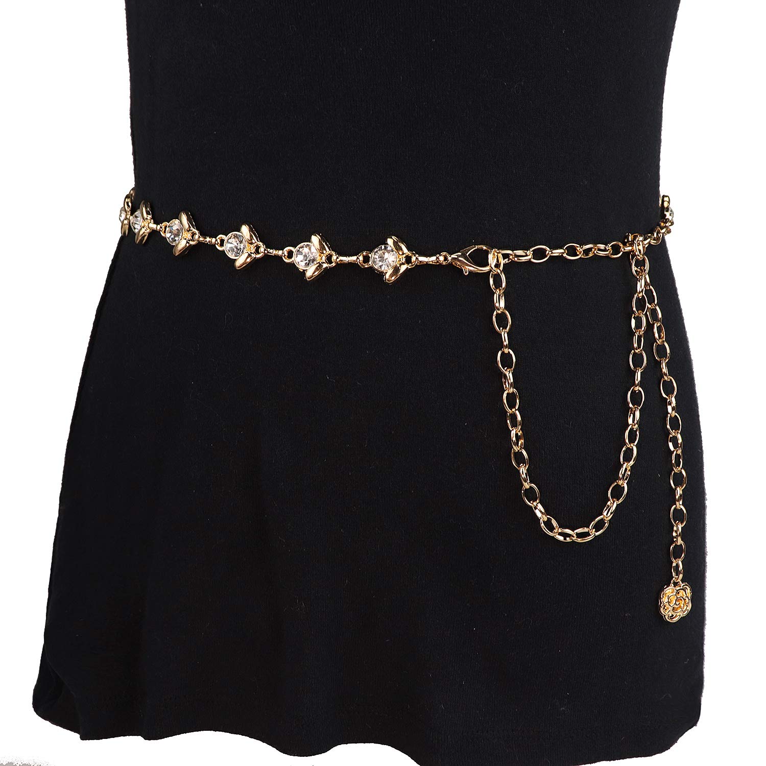 Elegant Rhinestone Waist Chain Belt for Women - Sparkling Body Jewelry for Dresses, Parties & Special Occasions
