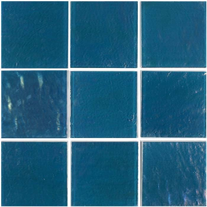 Iridescent Glass Tile Veranda Turquoise 6x6 - Stunning Mosaic for Backsplash, Pool & Bathroom Decor