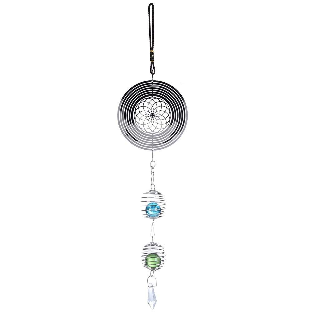 Yencoly Elegant Wedding Decorations - Cute Metal Wind Chimes with Spiral Crystal Balls for Indoor & Outdoor Home Decor - Perfect for Garden, Patio, Baby Shower & Anniversary Gifts