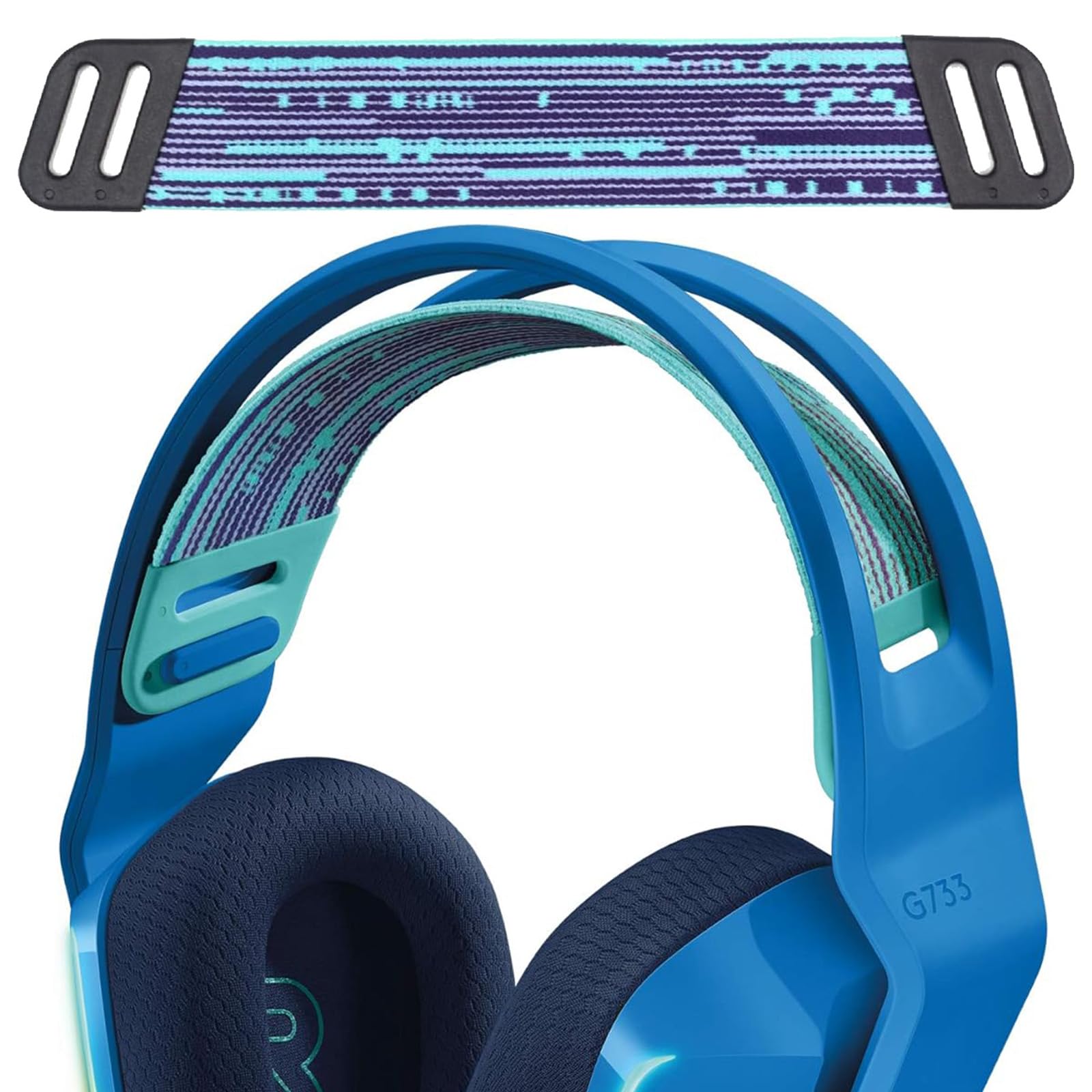 Logitech G733 Headband Replacement - Mesh Fabric Top Headband Pad Cover - Compatible with G733, G335, G535 Gaming Headsets - Original Repair Parts & Accessories (1PC, Blue) - Perfect for Gaming, Streaming & Long Wear Comfort