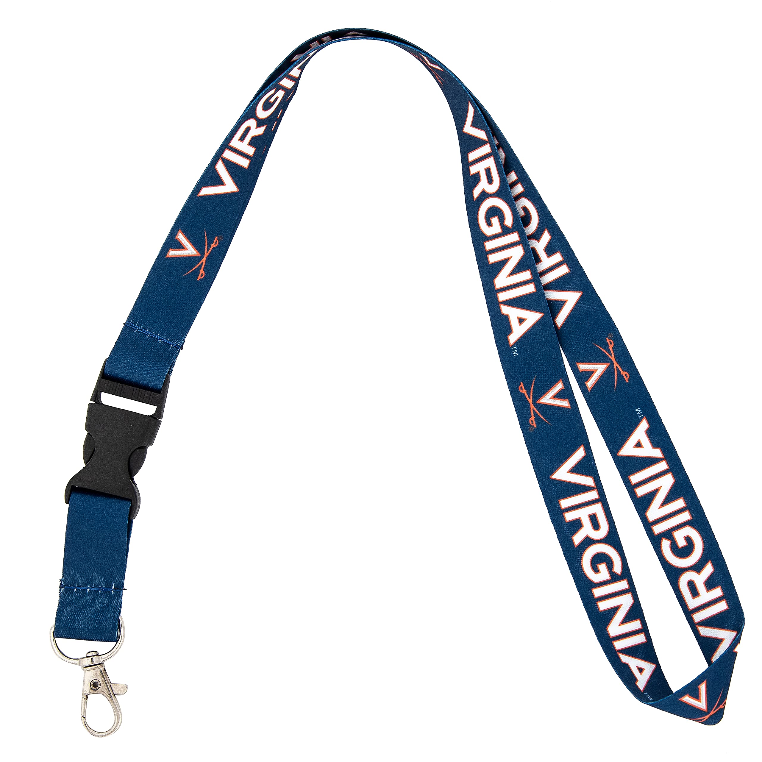UVA Cavaliers Lanyard - Detachable Breakaway Keychain for ID Badge & Keys (Blue) - Perfect for College Students & Fans