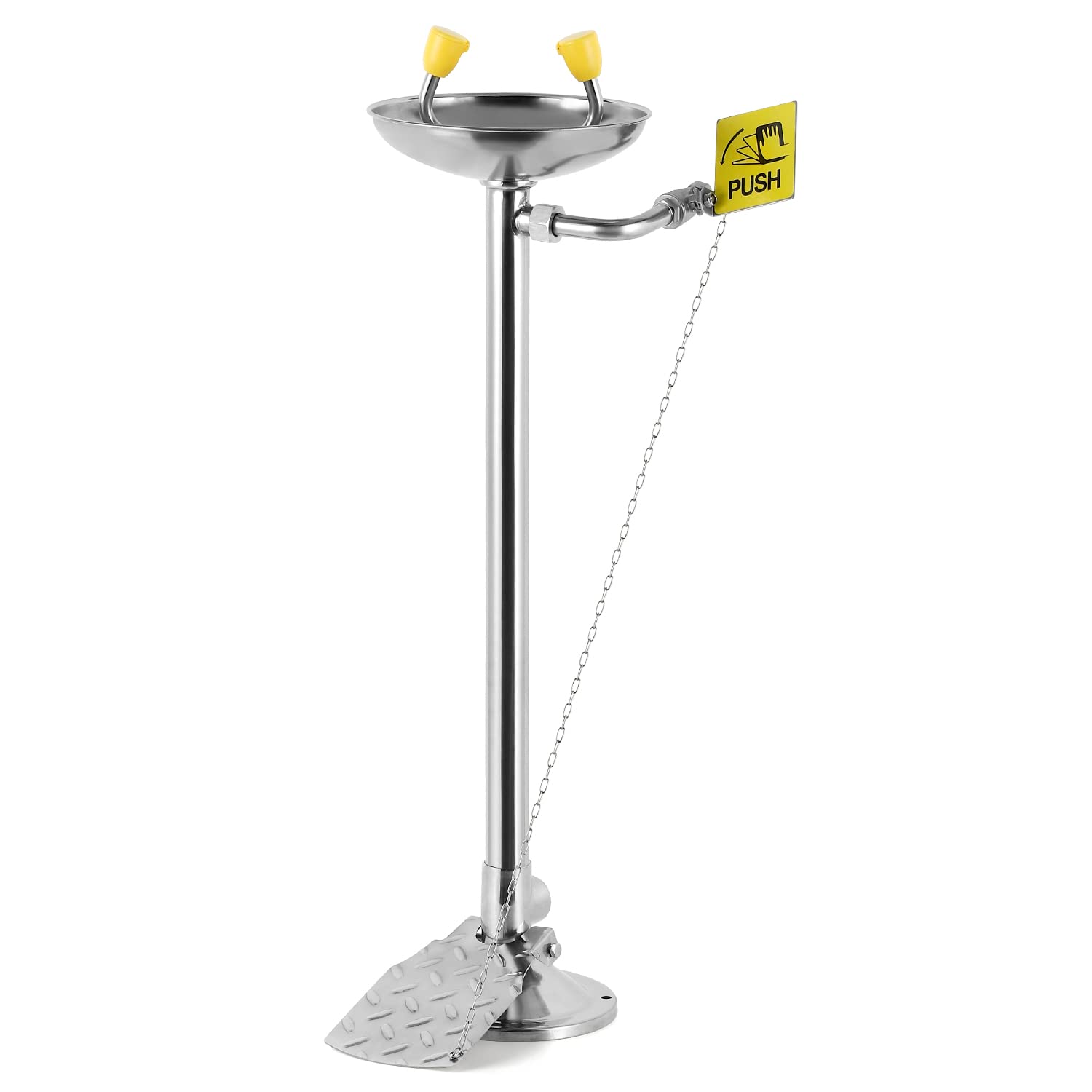 CGOLDENWALL OSHA Approved Emergency Eyewash Station with Foot Pedal - 304 Stainless Steel Bowl & Pedal, NPT Thread for Industrial Safety & First Aid Use in Labs, Factories, and Workplaces