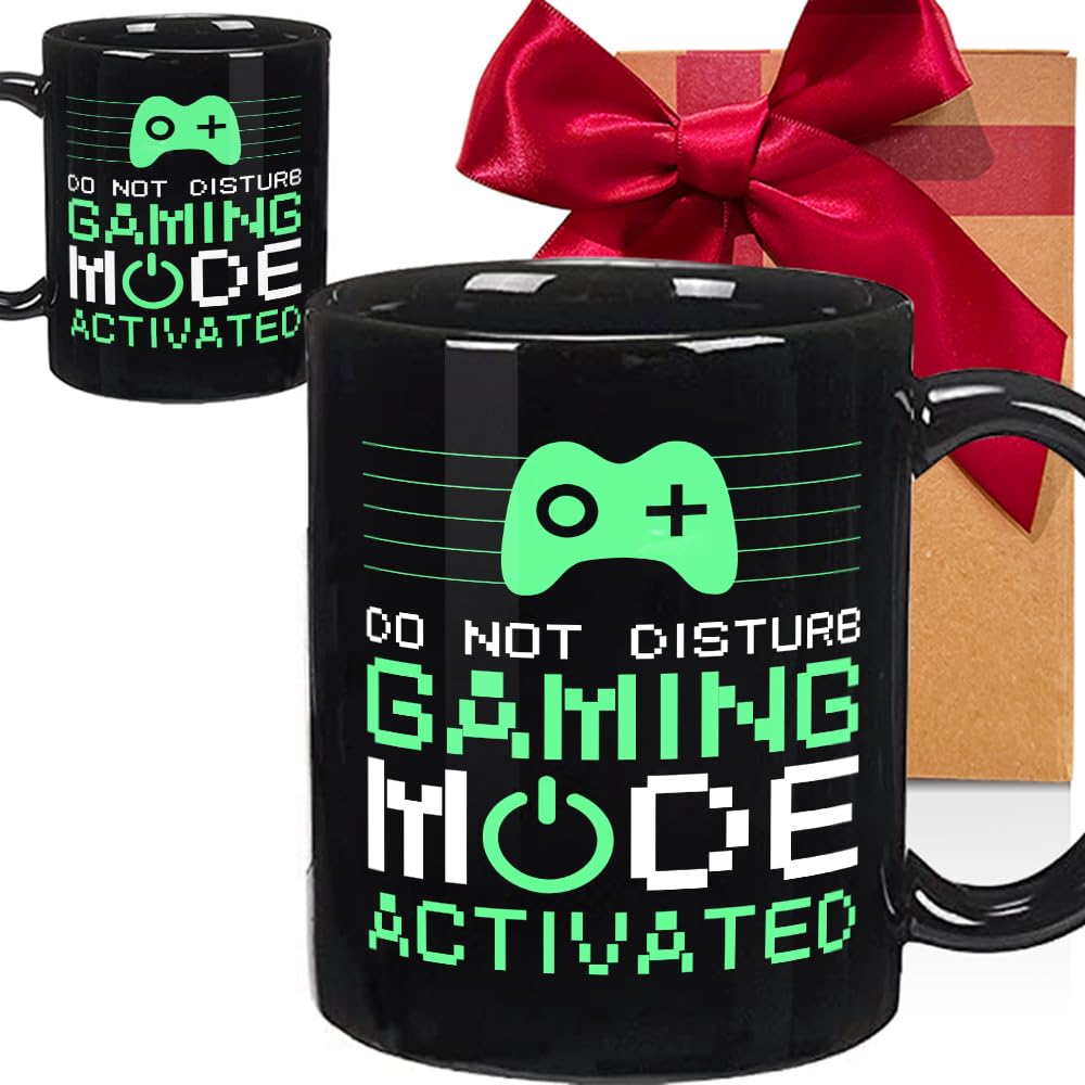 Funny Do Not Disturb Gaming Mug - Perfect Gamer Gift for Men, Boys & Teenagers - Great Birthday Present for Boyfriend & Video Game Lovers - Ideal for Gaming Parties, Office Use & Relaxing Coffee Breaks