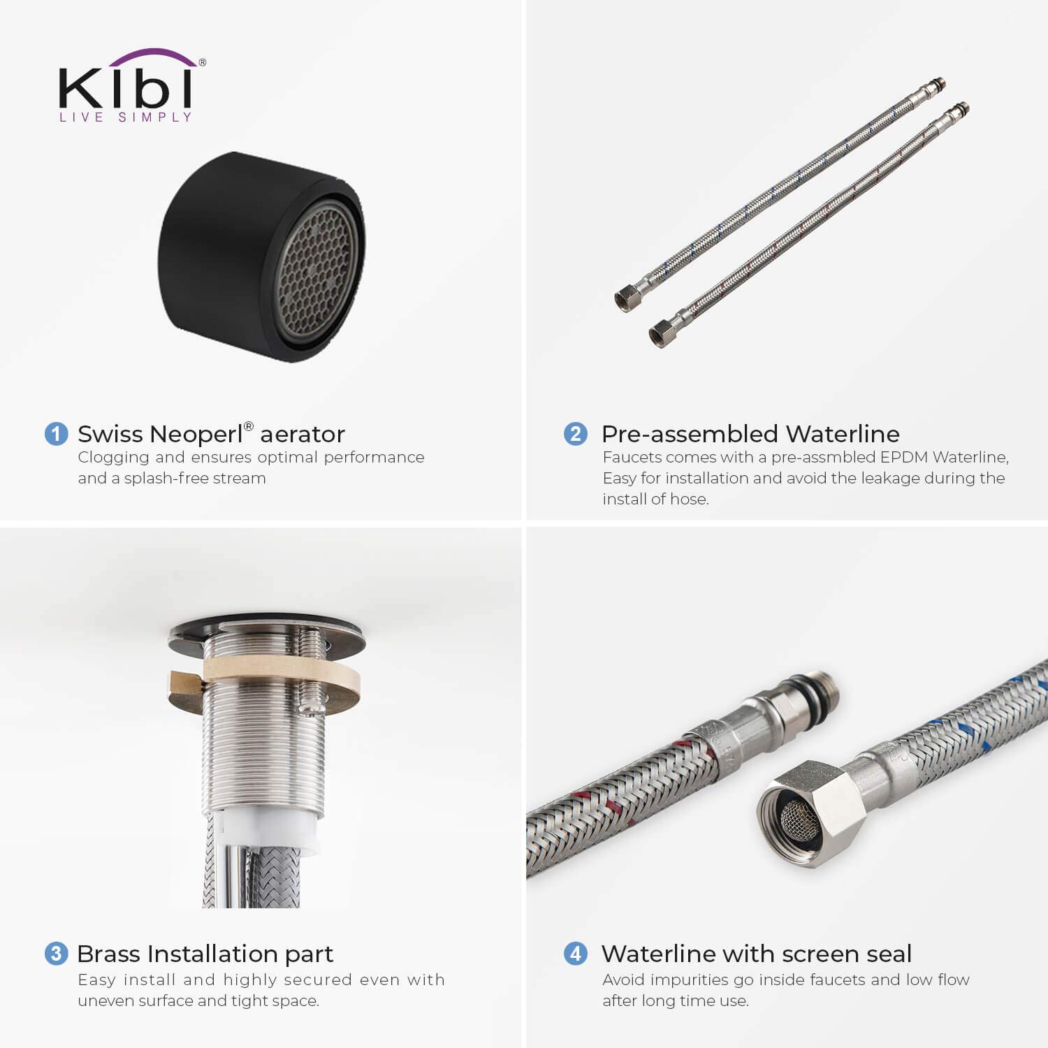 KIBI KKF2001 Matte Black High Arc Single Hole Kitchen Faucet - 360° Swivel Spout, Rust & Corrosion Resistant - Perfect for Modern Farmhouse, RV & Small Kitchen Sinks