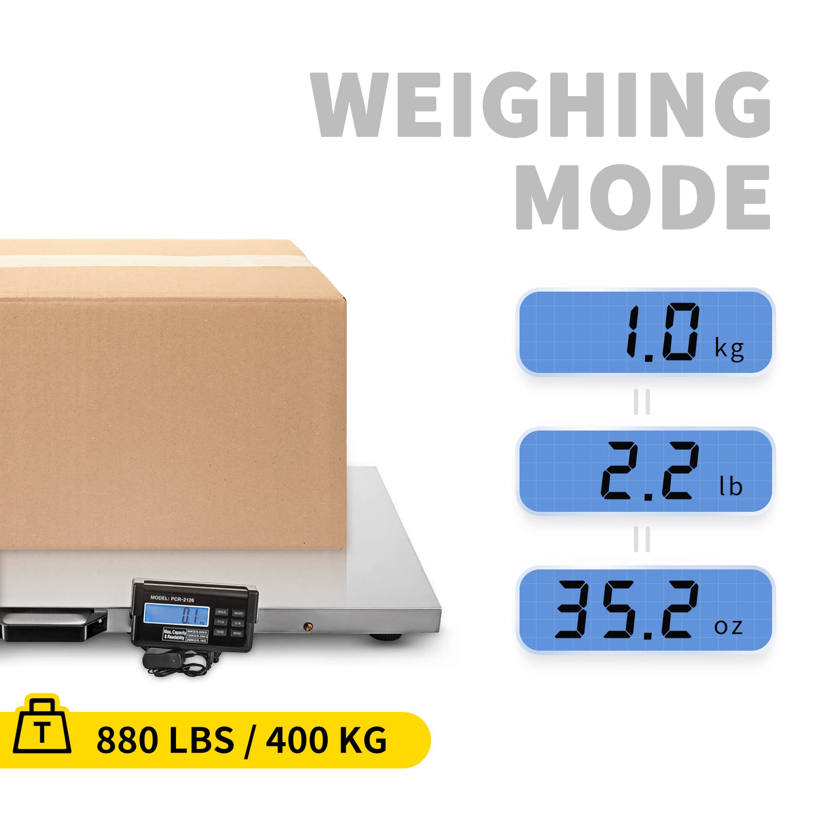 VEVOR 880Lbs x 0.2Lbs Heavy Duty Stainless Steel Livestock Scale for Large Animals - Veterinary Scale for Cattle, Horses, Pigs, Goats & Dogs | Perfect for Farm, Ranch, Veterinary Clinic & Livestock Weighing