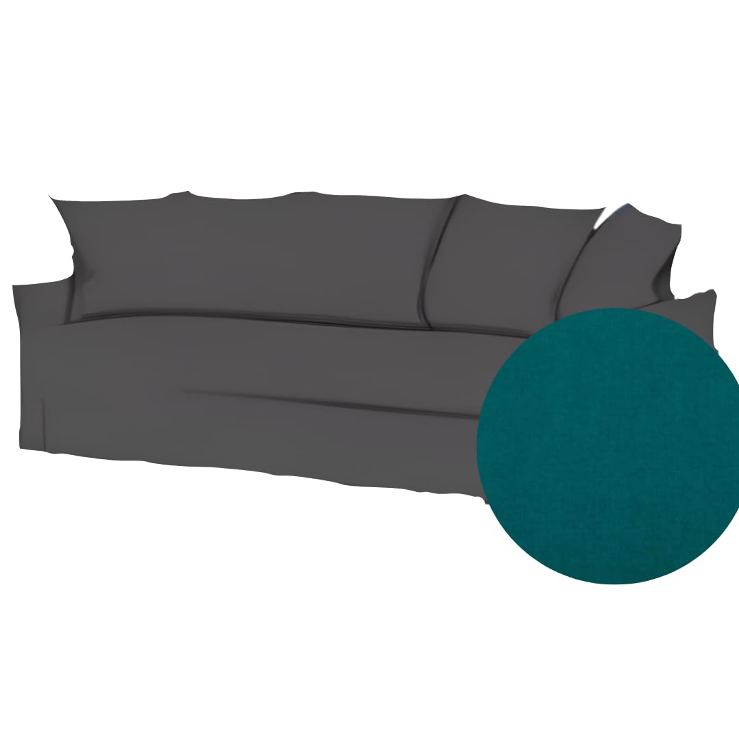 Holmsund 3-Seat Sofa-Bed Replacement Cover - Elegant Turquoise Fabric Slipcover | Perfect for Living Room, Guest Room & Small Space Furniture Protection