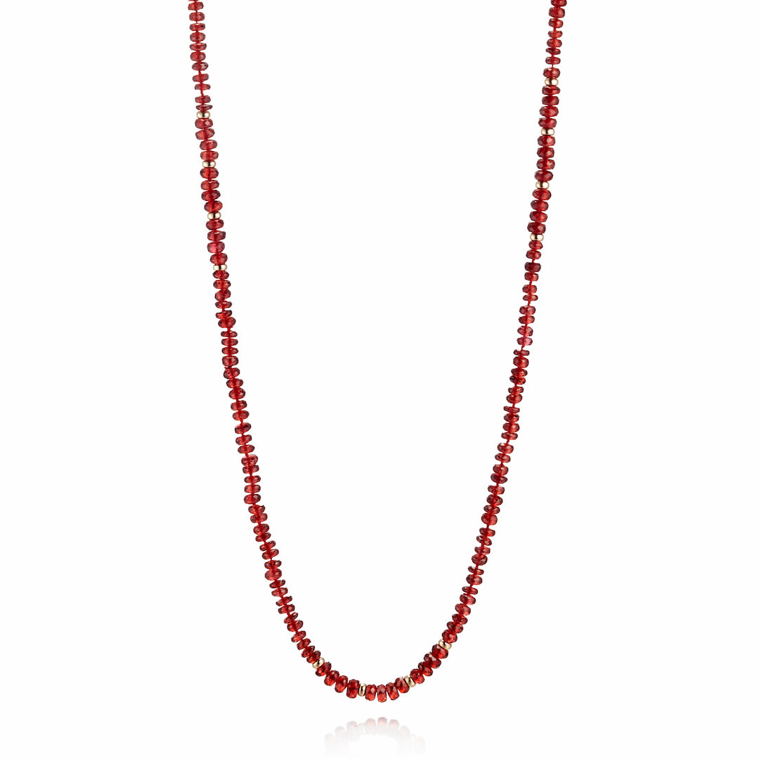 Faceted Garnet Rope Necklace for Women - Elegant Bohemian Jewelry Gift for Birthday, Anniversary & Valentine's Day - Perfect for Casual, Party & Wedding Outfits