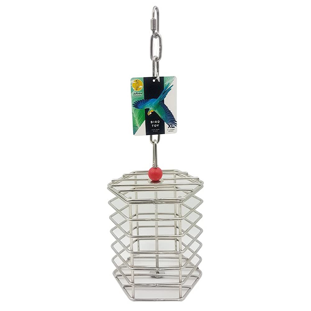 Premium Stainless Steel Bird Foraging Toy - Durable Hanging Feeder for Parrots, Cockatiels & Finches - Cage Enrichment & Mental Stimulation Toy - Small Bird Play & Exercise Accessory - Perfect for Bird Cages, Aviaries & Play Gyms - Great for Training, Foraging Fun & Reducing Boredom | Ideal for Home, Office & Outdoor Use - Perfect for Daily Playtime, Training & Aviary Enrichment - Encourages Natural Foraging Behavior & Keeps Birds Active
