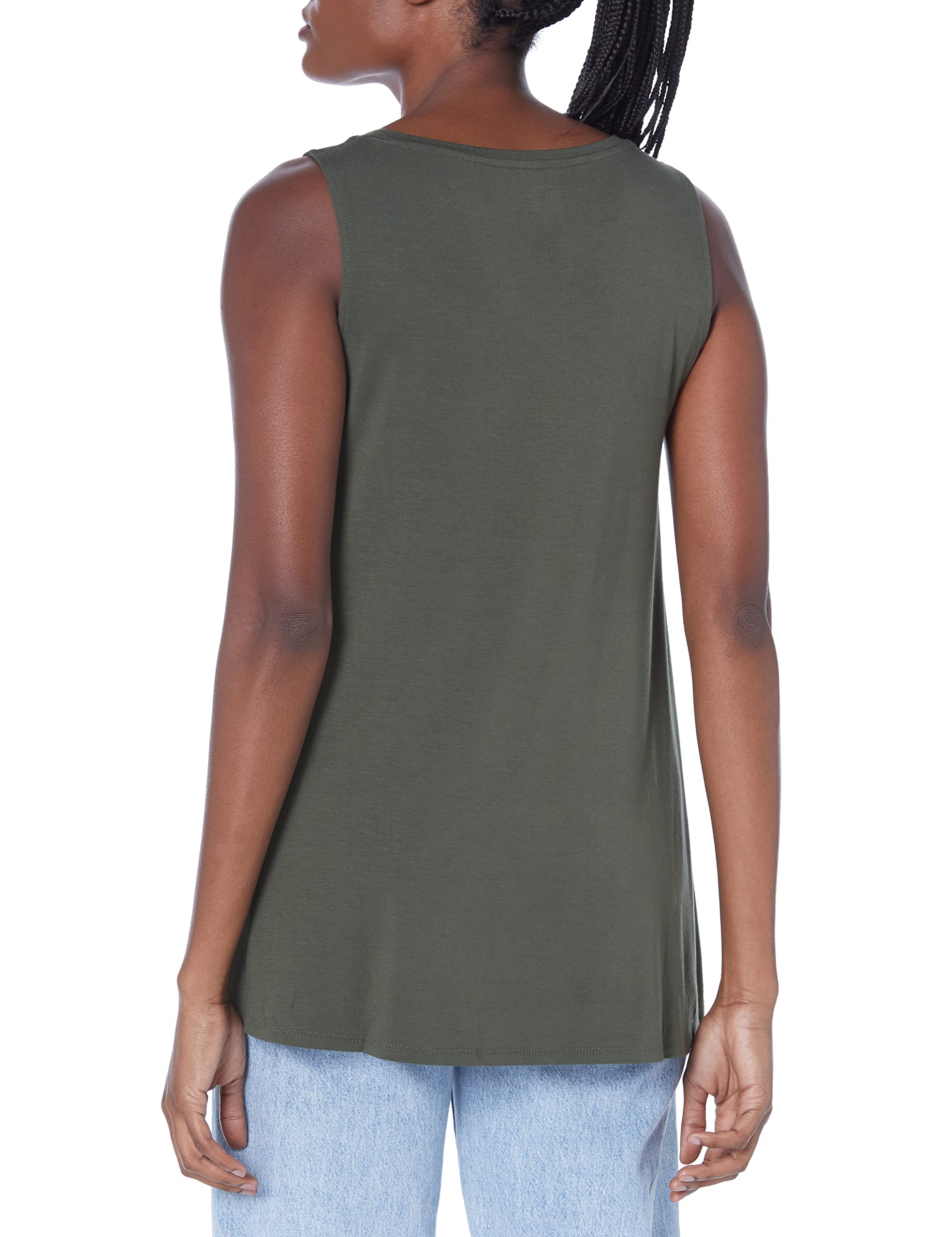 Amazon Essentials Women's Swing Tank Top - Plus Size Comfortable Casual V-Neck Tunic Blouse for Everyday Wear, Work & Summer Outfits