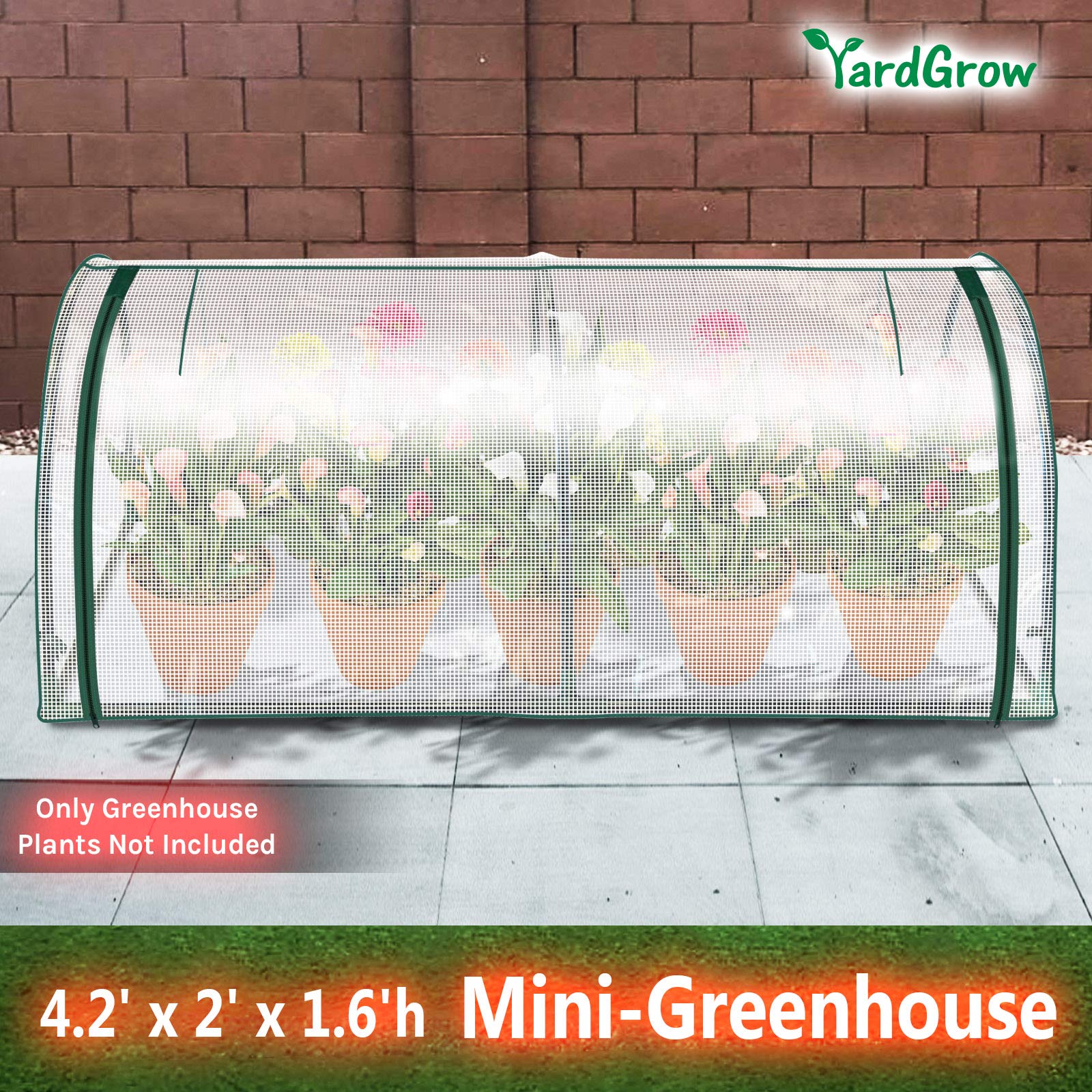 Yardgrow Outdoor Portable Mini Greenhouse for Plants, Flowers & Vegetables - PE Cover for Garden Protection | Perfect for Seed Starting, Plant Nursery & Winter Gardening