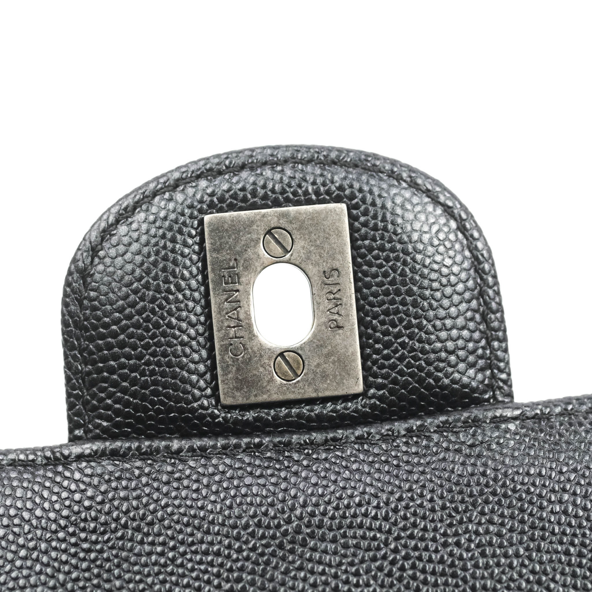 Chanel Chevron Mini Rectangular Flap Bag in Iridescent Black Caviar Leather with Ruthenium Hardware - Perfect for Evening Events, Parties & Luxury Fashion Accessories