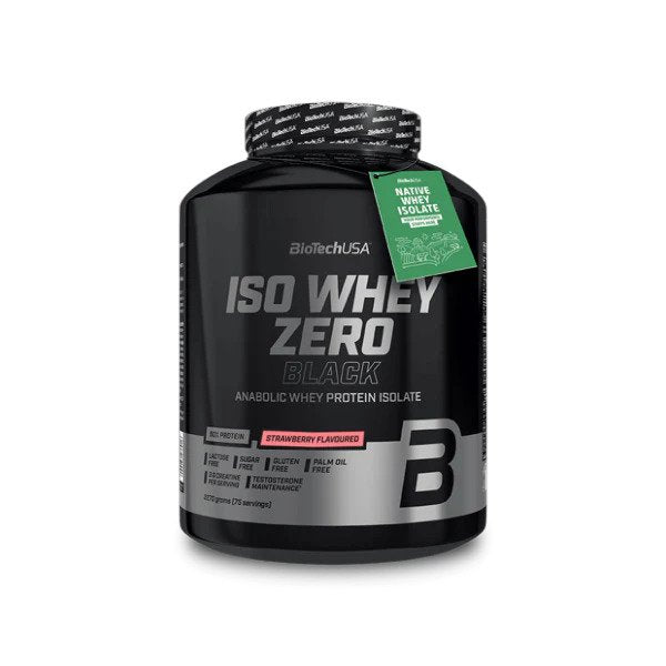 BioTechUSA Iso Whey Zero Protein Powder - Black Strawberry Flavor, 2270g (5 lbs) for Muscle Recovery & Post-Workout Nutrition | Whey Isolate Supplement for Athletes & Fitness Enthusiasts