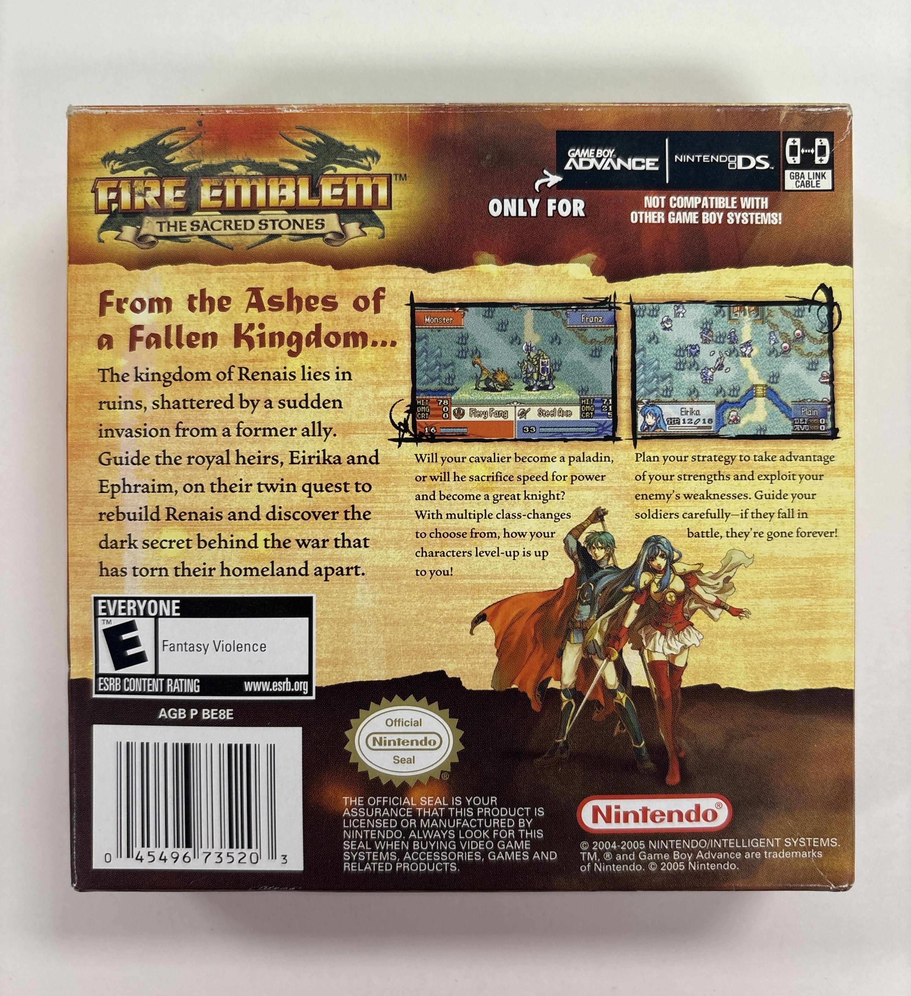 Fire Emblem: The Sacred Stones - Complete GBA Box & Manual Set (No Game Included) | Perfect for Collectors & Retro Gaming Enthusiasts