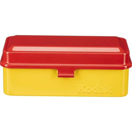 Kodak Steel Film Case for 120/135mm - Red Lid & Yellow Body | Compact & Durable Film Storage Solution for Photographers & Travel Use