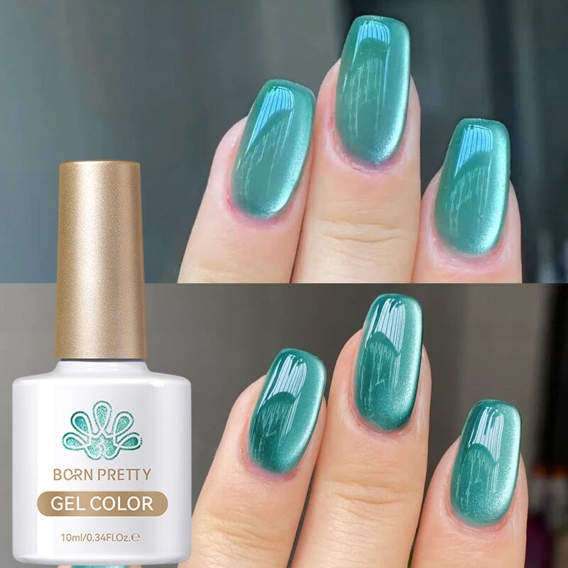 Green Glass Cat Magnetic Gel Nail Polish - 10ml MY56 for Stunning Cat Eye Effect | Perfect for Nail Art, Salon & Home Manicures