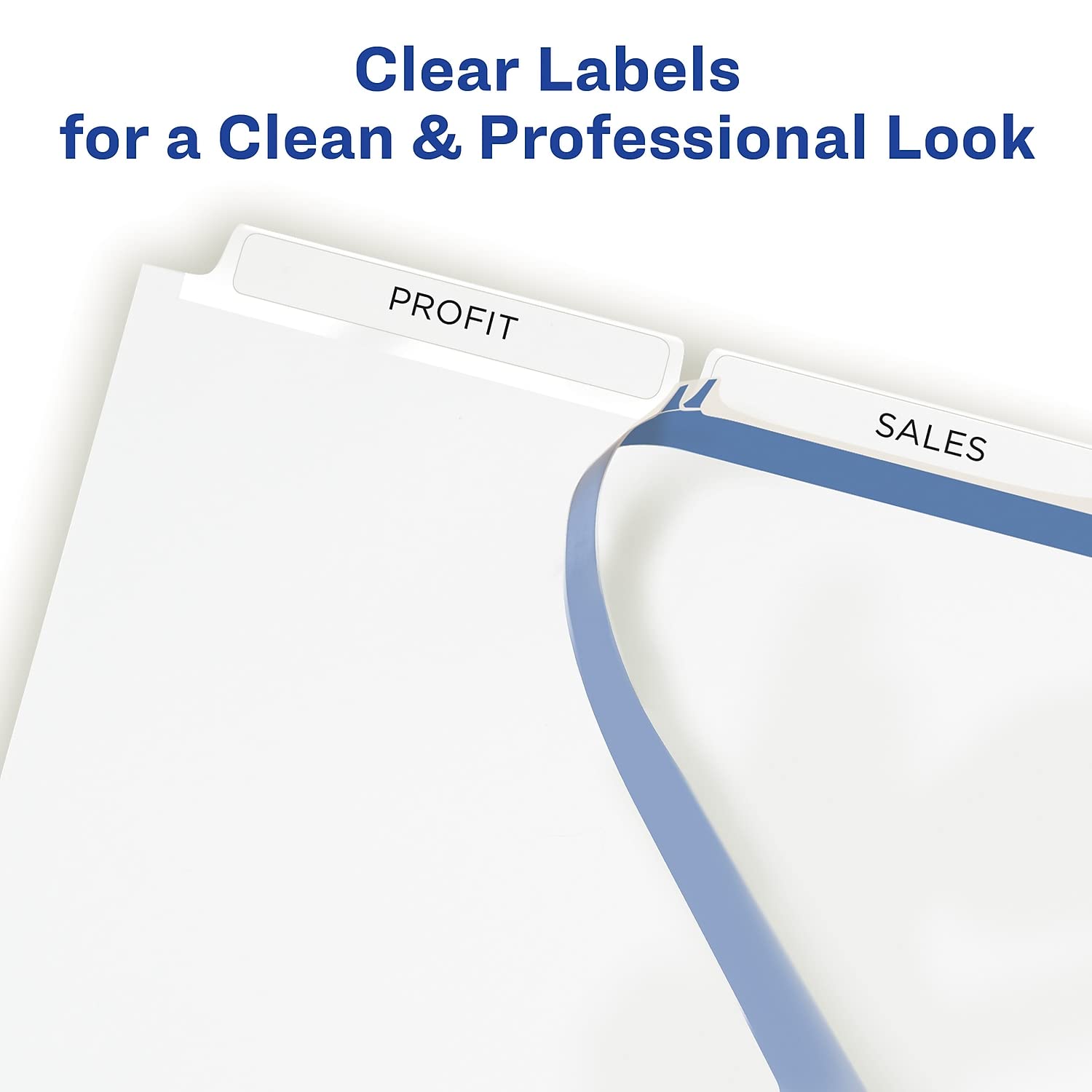 Avery 3-Tab Unpunched Binder Dividers with Clear Label Strips - 5 Sets of White Index Tabs for Easy Printing & Organizing - Perfect for School, Office & Document Filing (11430)