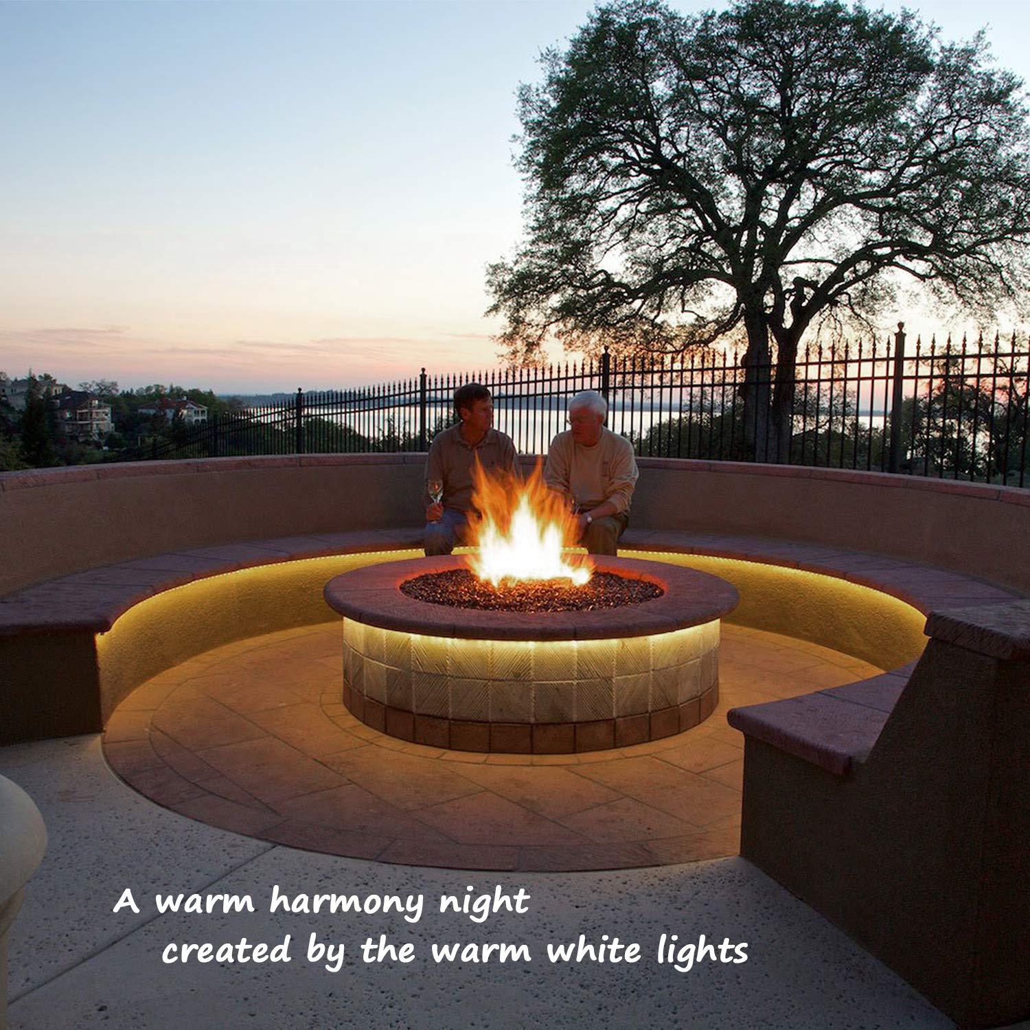 16ft Warm White LED Rope Lights - Connectable Flexible Strip Lights with Fuse Holder, Clear Thick PVC Jacket & High Brightness LEDs - Waterproof Indoor/Outdoor Lighting for Patio, Garden, Christmas Decor