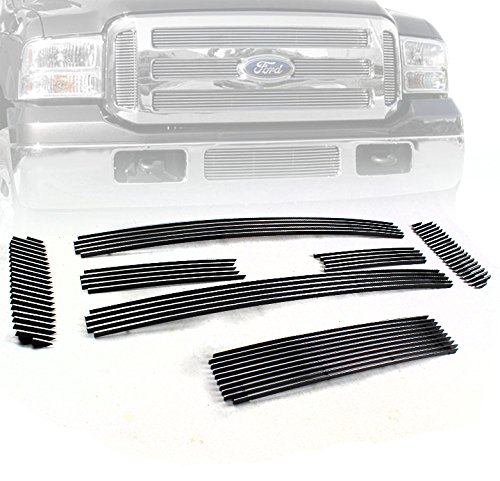 ZMAUTOPARTS Upper & Bumper Billet Grill Insert Combo for 2005-2007 Ford F-250 F-350 F-450 F-550 Super Duty - Heavy Duty Truck Upgrade for Off-Road & Custom Styling