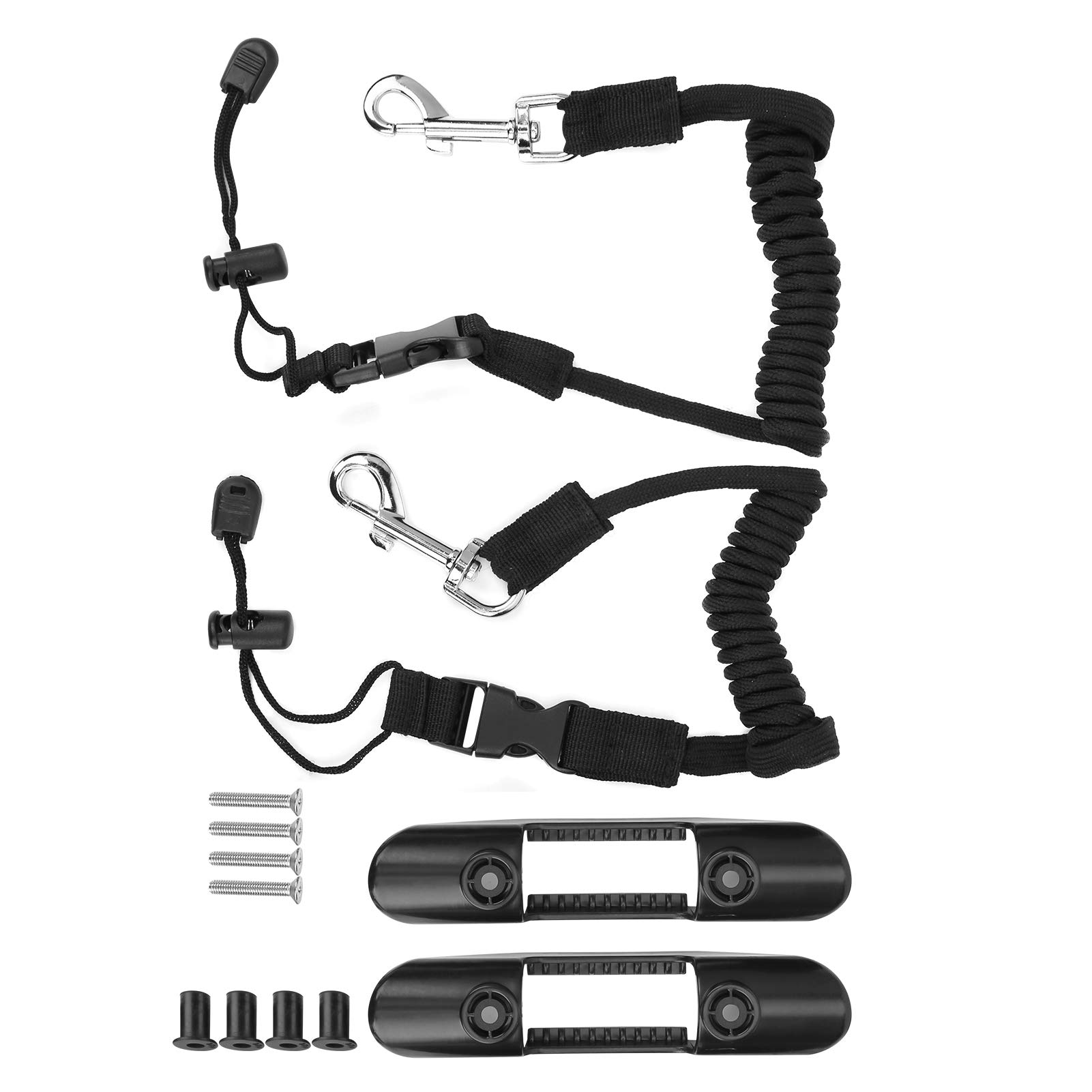 Alomejor Kayak Paddle Clip - Adjustable Kayak Paddle Mount Holder with Safety Rope for Canoe & Kayak Accessories | Secure Paddle Leash for Fishing, Camping & Water Sports