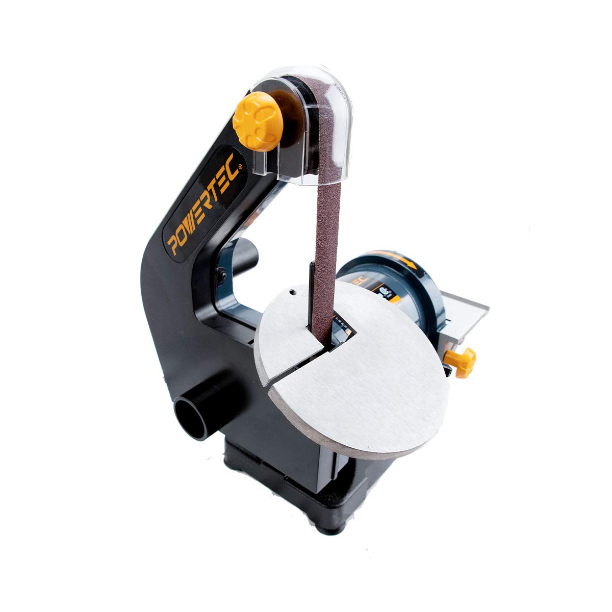POWERTEC BD1502 1x30 Inch Belt & 5 Inch Disc Sander for Woodworking - Dual Sanding Machine for Metal, Wood, DIY Projects - Home Workshop & Professional Use