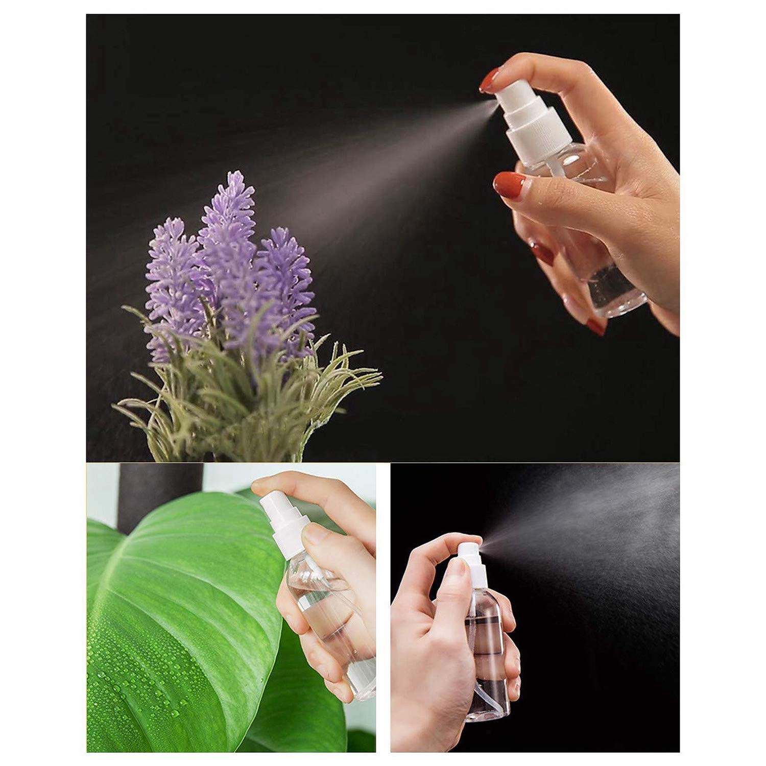 DEARBORN 12 Pack 4oz (120ml) Fine Mist Clear Plastic Spray Bottles with Pump Cap - Refillable Travel Size Empty Bottles for Essential Oils, Perfumes, Hair Care & DIY Beauty Products - Perfect for Home, Salon & On-the-Go Use